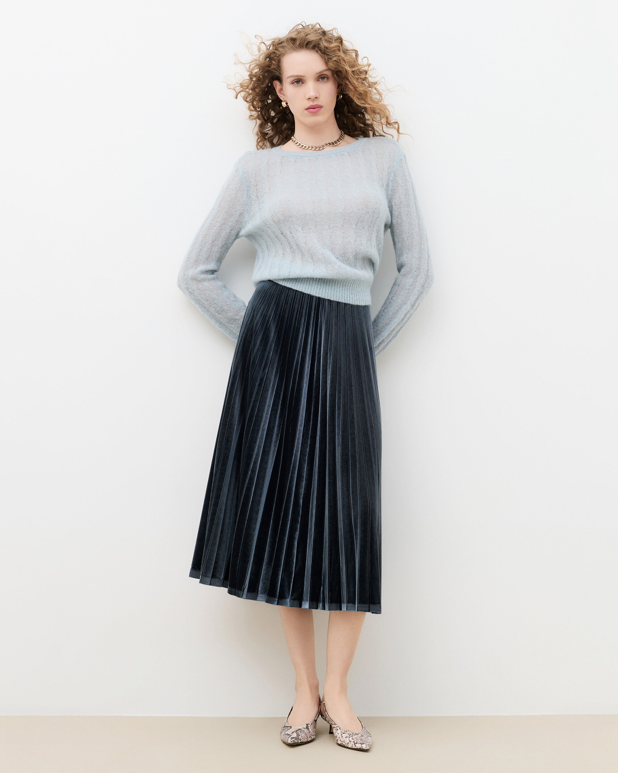 Imagen 0 de Jersey de mujer con escote redondo Azul grisáceo