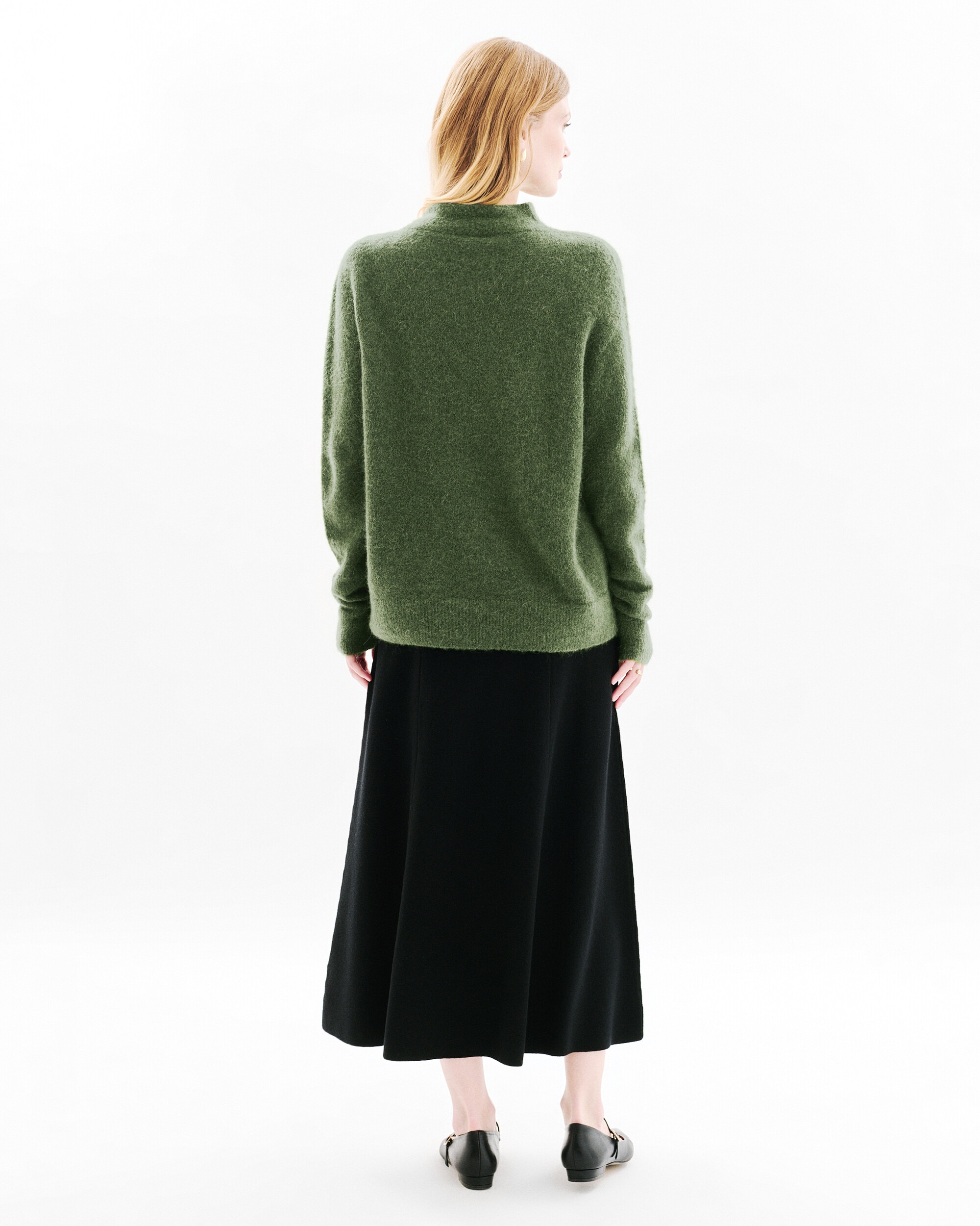 Jersey de mujer en lana y alpaca - Caroll - Verde Verde-2