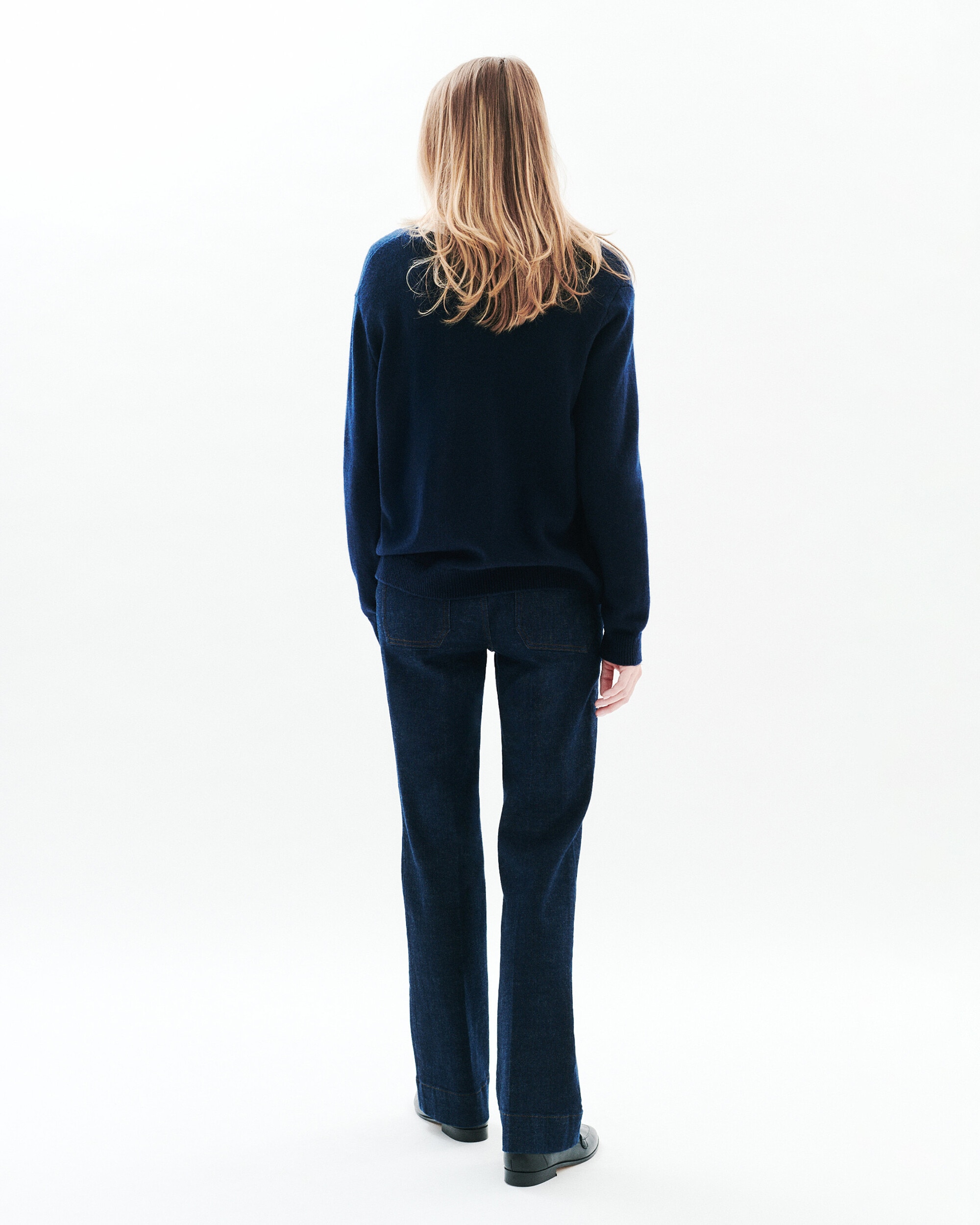 Cárdigan de mujer en lana con escote pico - Caroll - Azul marino Azul marino-2
