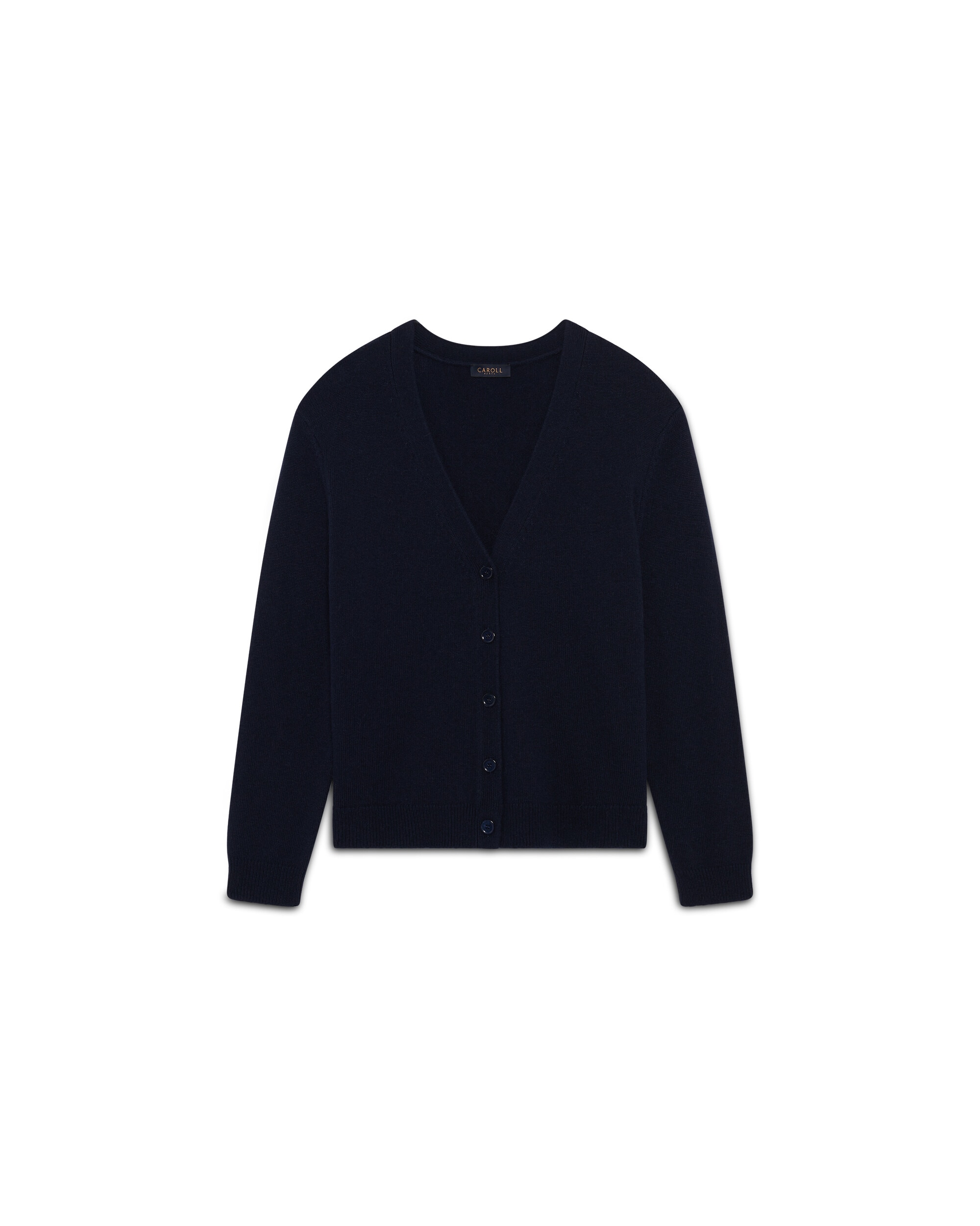 Cárdigan de mujer en lana con escote pico - Caroll - Azul marino Azul marino-4