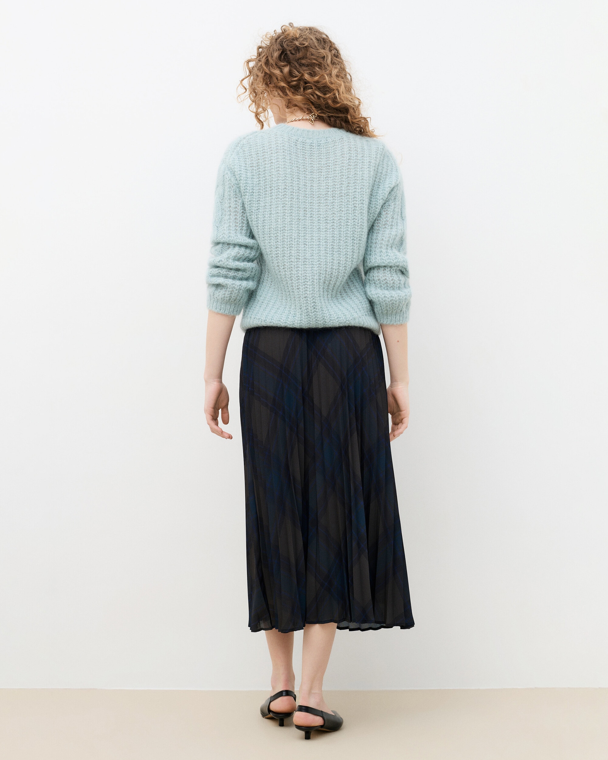 Jersey de mujer con trenzado en mohair - Caroll - Azul grisáceo Azul grisáceo-2
