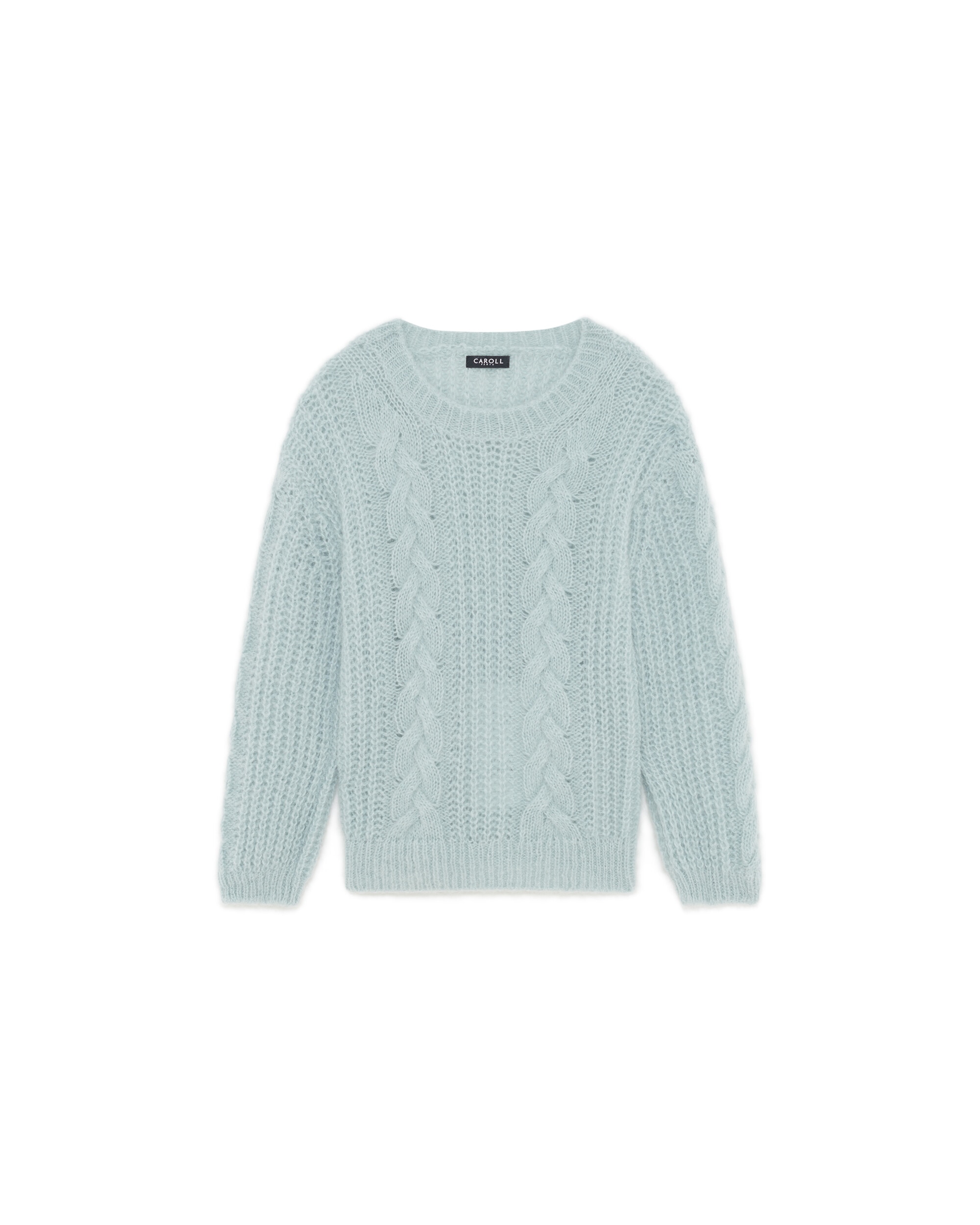 Jersey de mujer con trenzado en mohair - Caroll - Azul grisáceo Azul grisáceo-4