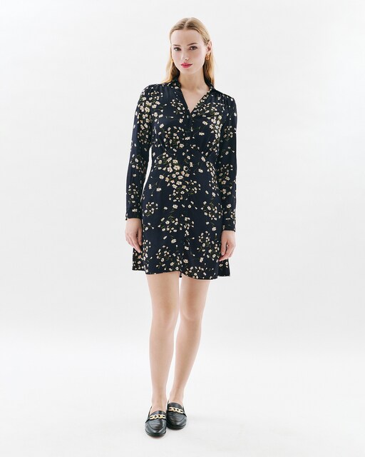 Imagen 0 de Vestido corto on manga larga y estampado floral