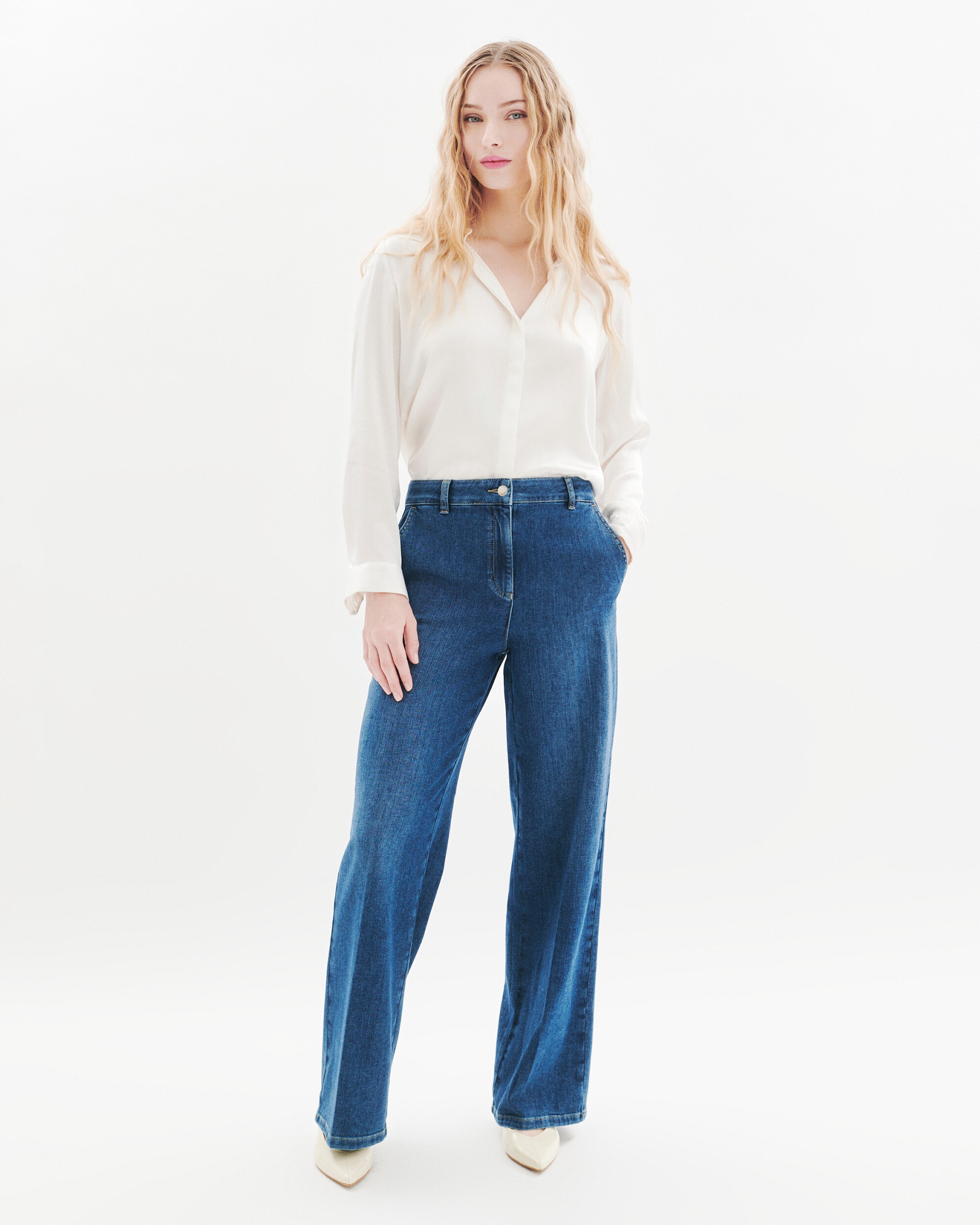 Pantalón vaquero de mujer corte loose - Caroll - Azul Azul-1