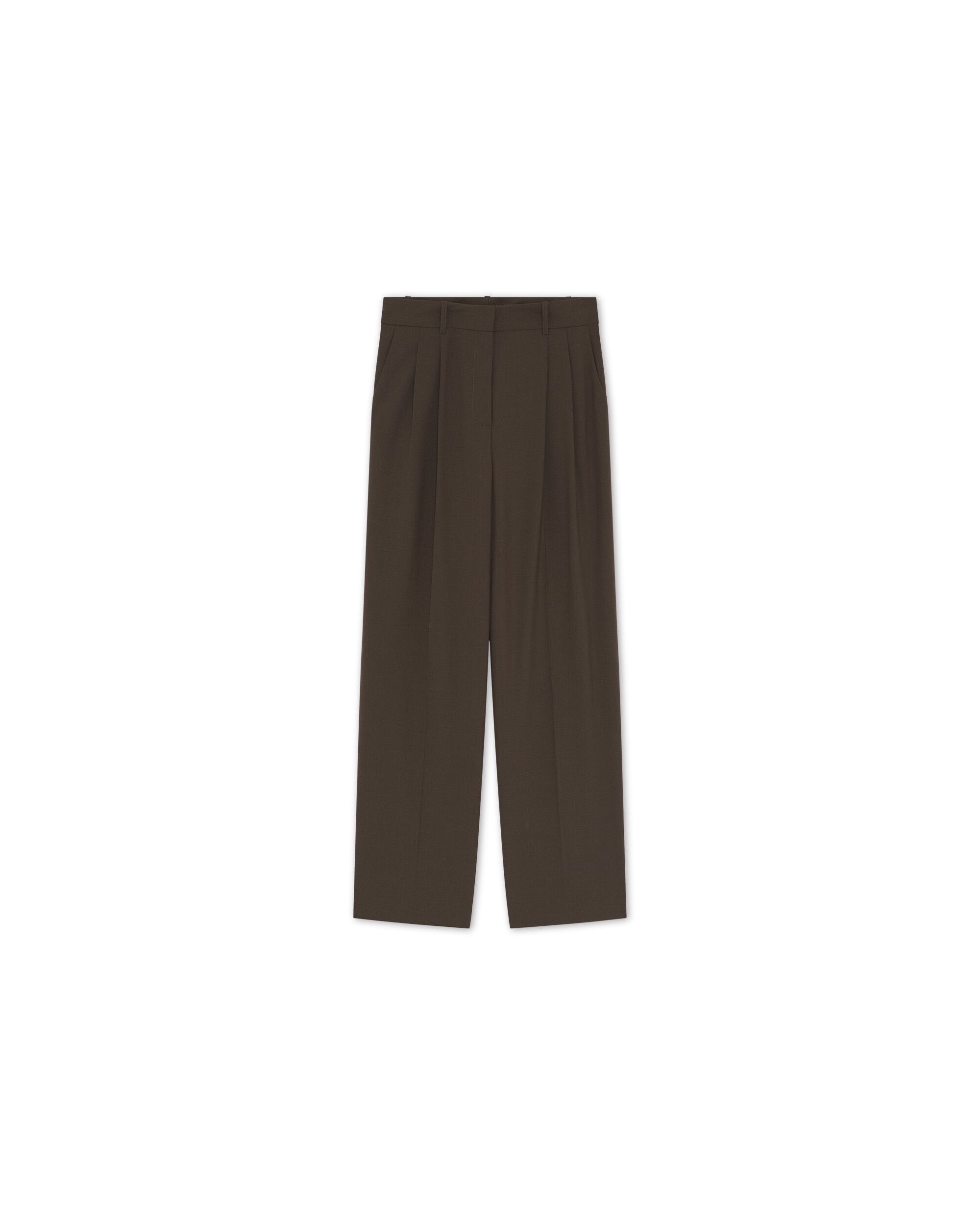 Pantalón sartorial de mujer con pinzas de talle alto - Caroll - Topo Topo-4