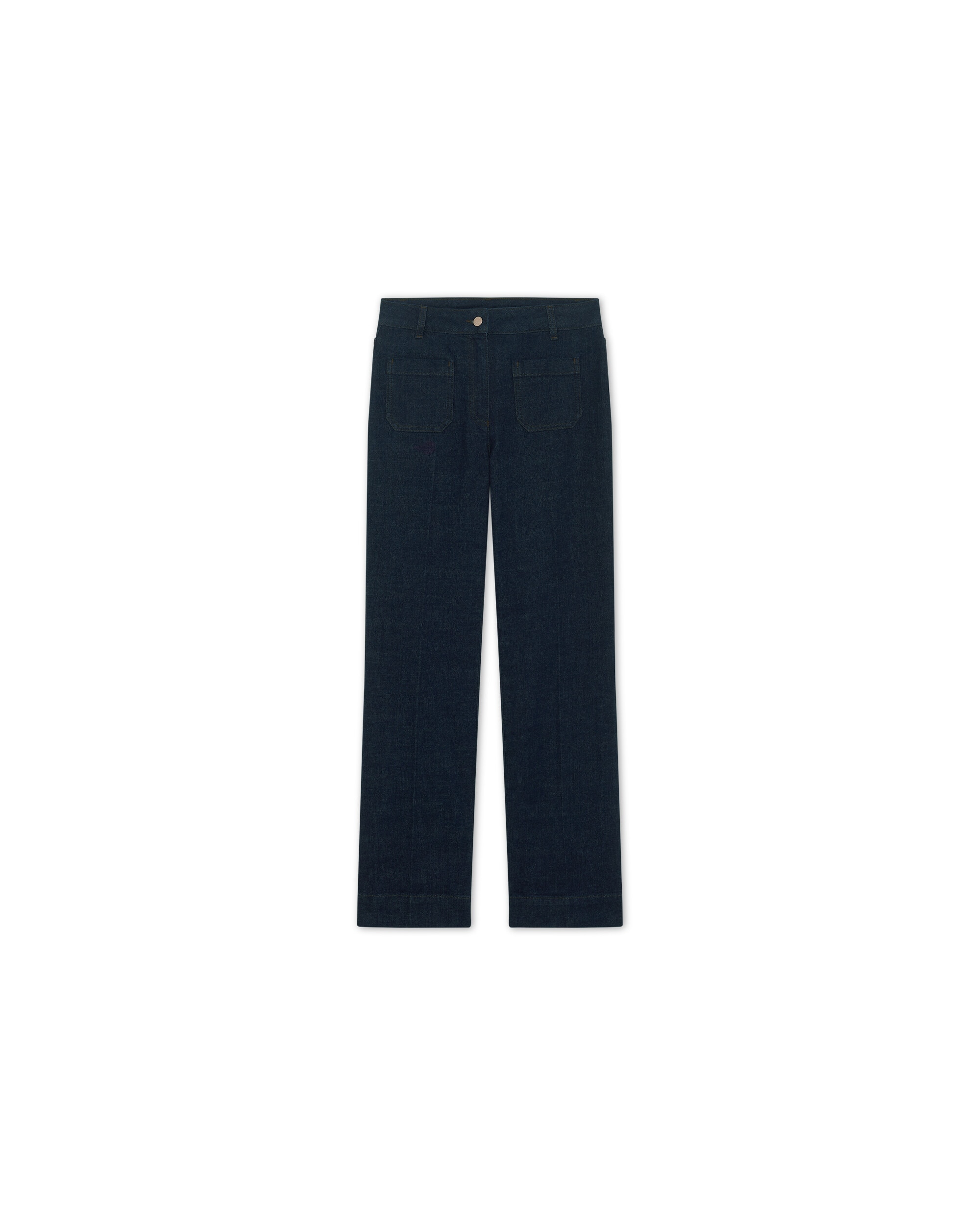 Vaquero de mujer de talle alto con bolsillos delanteros - Caroll - Azul Azul-4