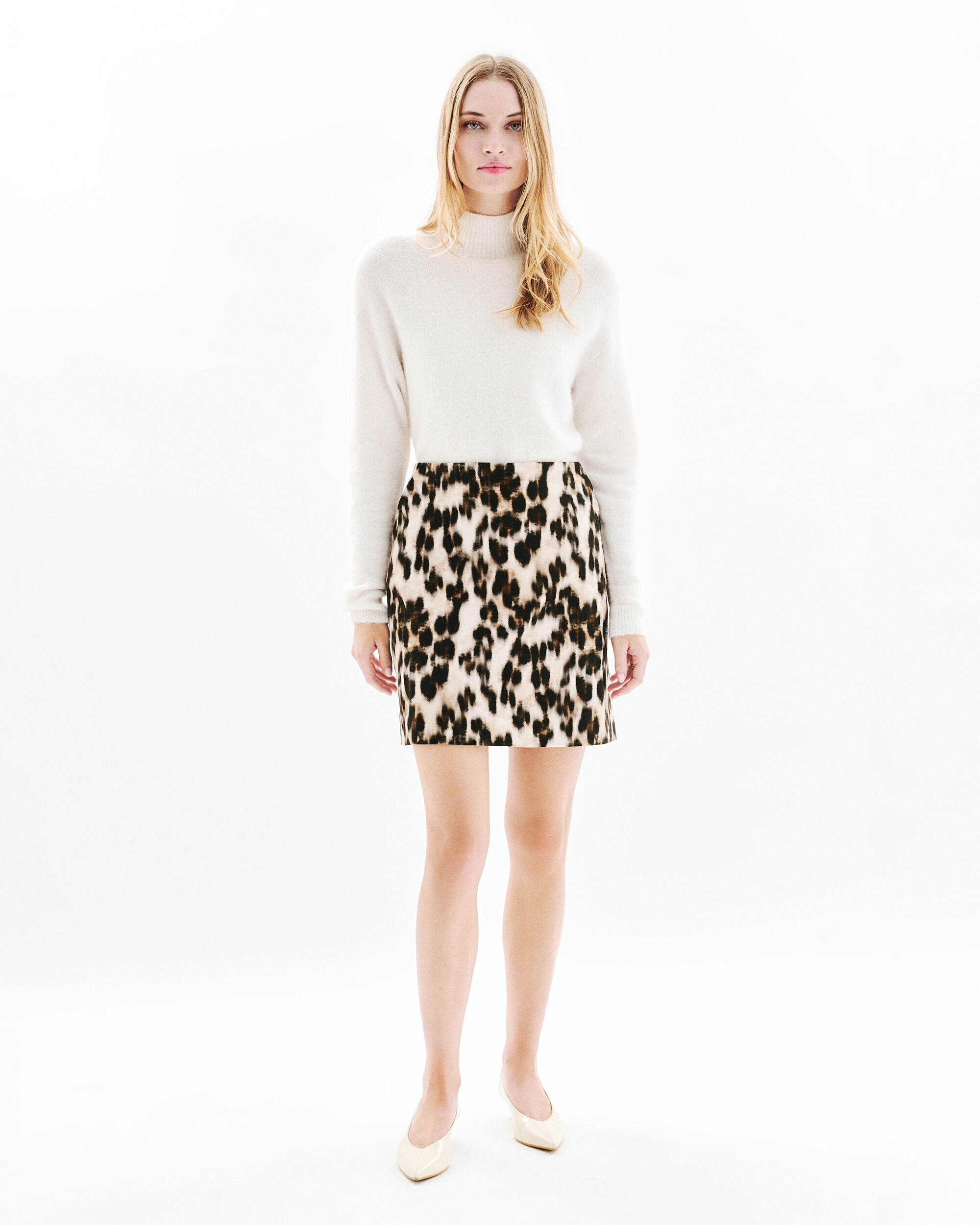 Falda corta con animal print - Caroll - Multicolor Multicolor-1