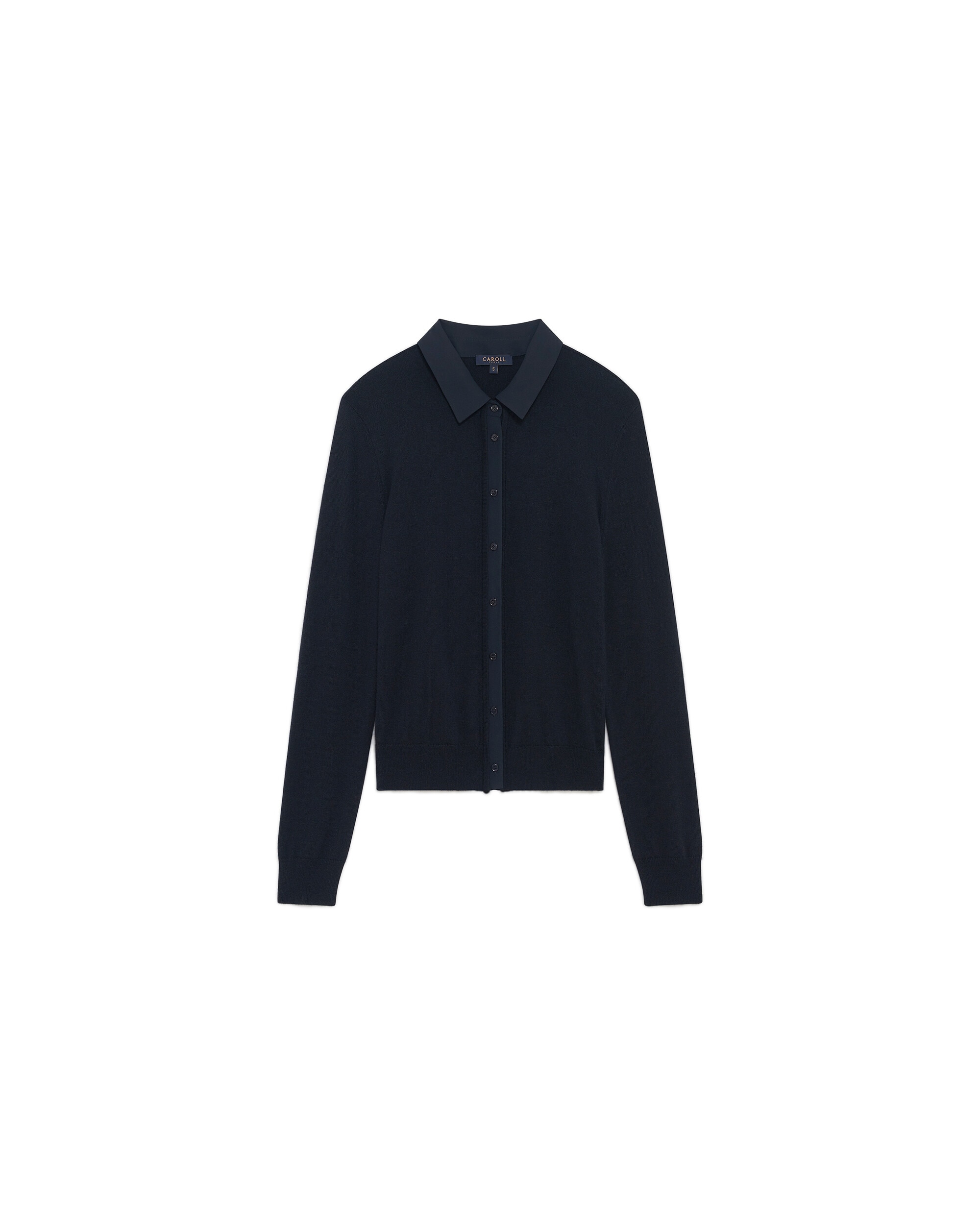 Cárdigan de mujer con manga larga y efecto camisa - Caroll - Negro Negro-4