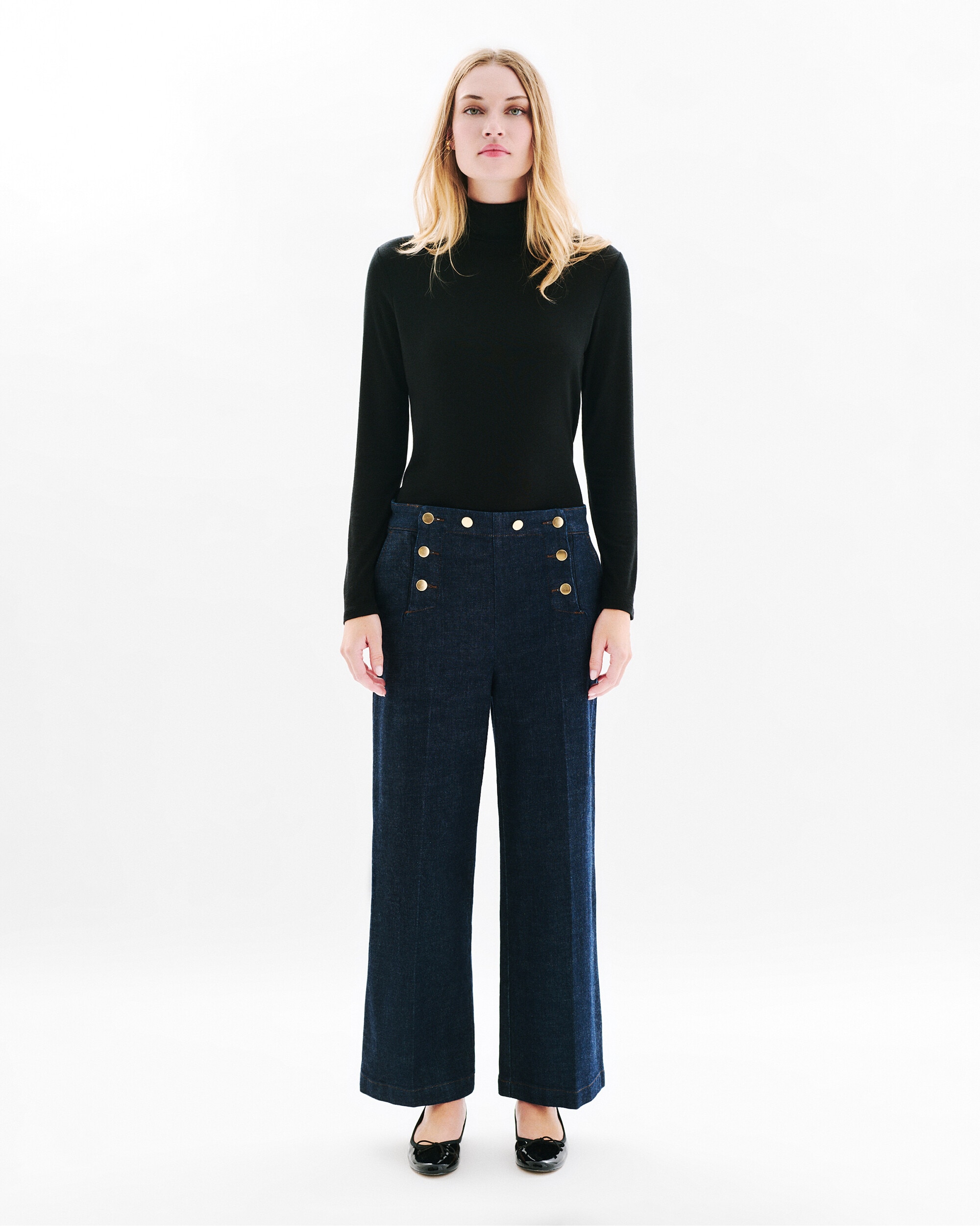 Imagen 0 de Camiseta de mujer con cuello alto Negro