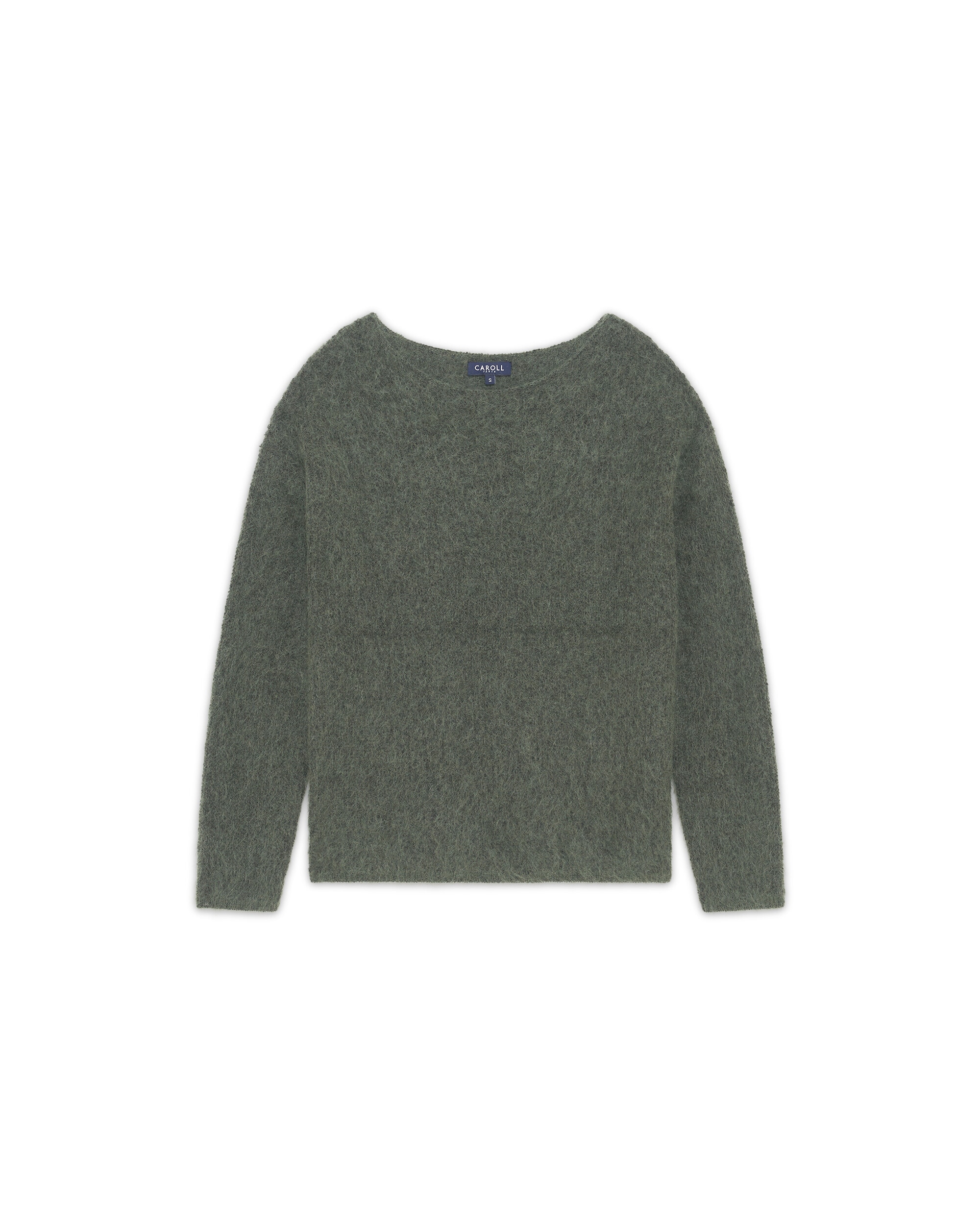 Jersey de mujer con cuello redondo en mohair - Caroll - Verde militar Verde militar-3