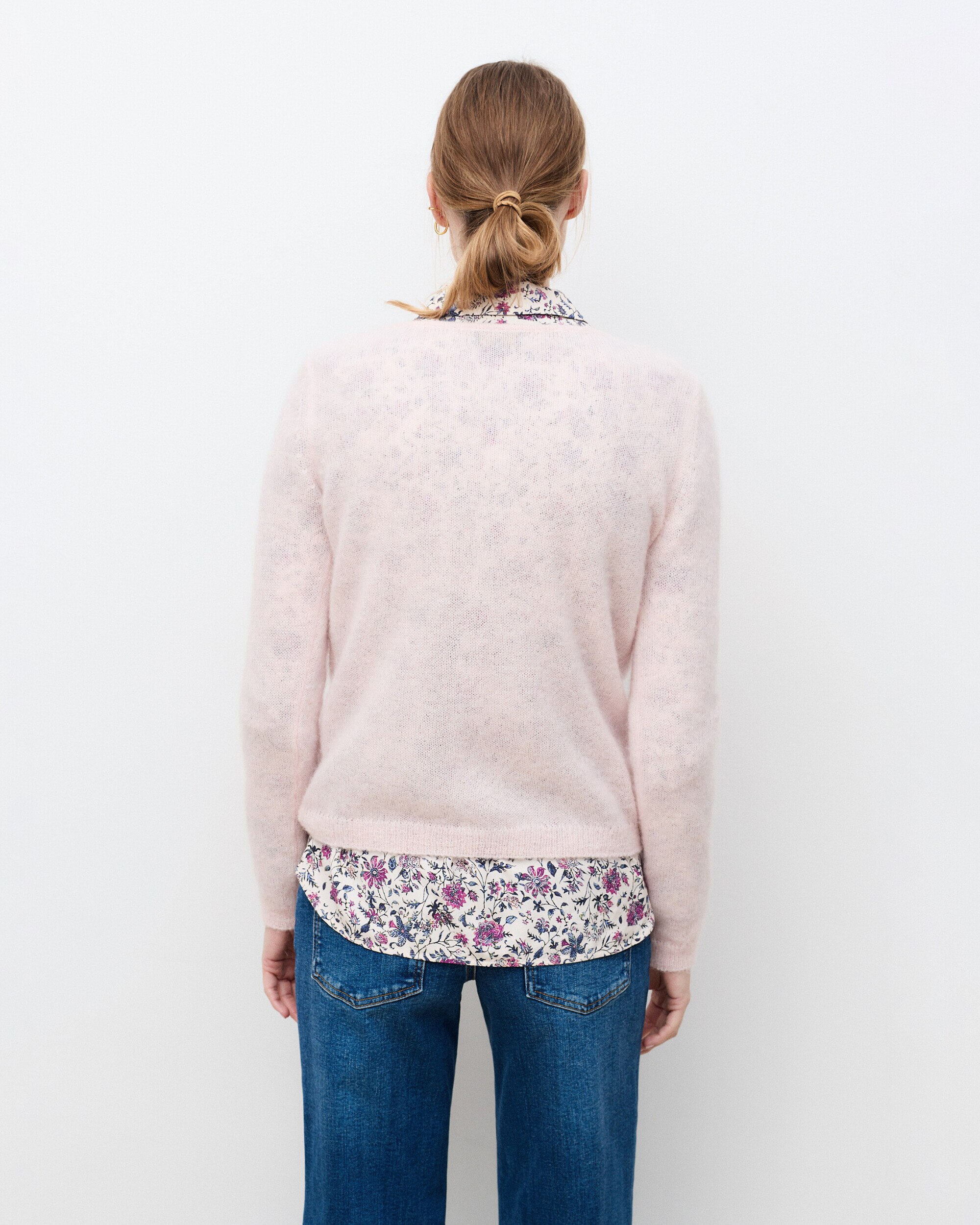 Jersey de mujer con escote barco en alpaca - Caroll - Rosa Rosa-2