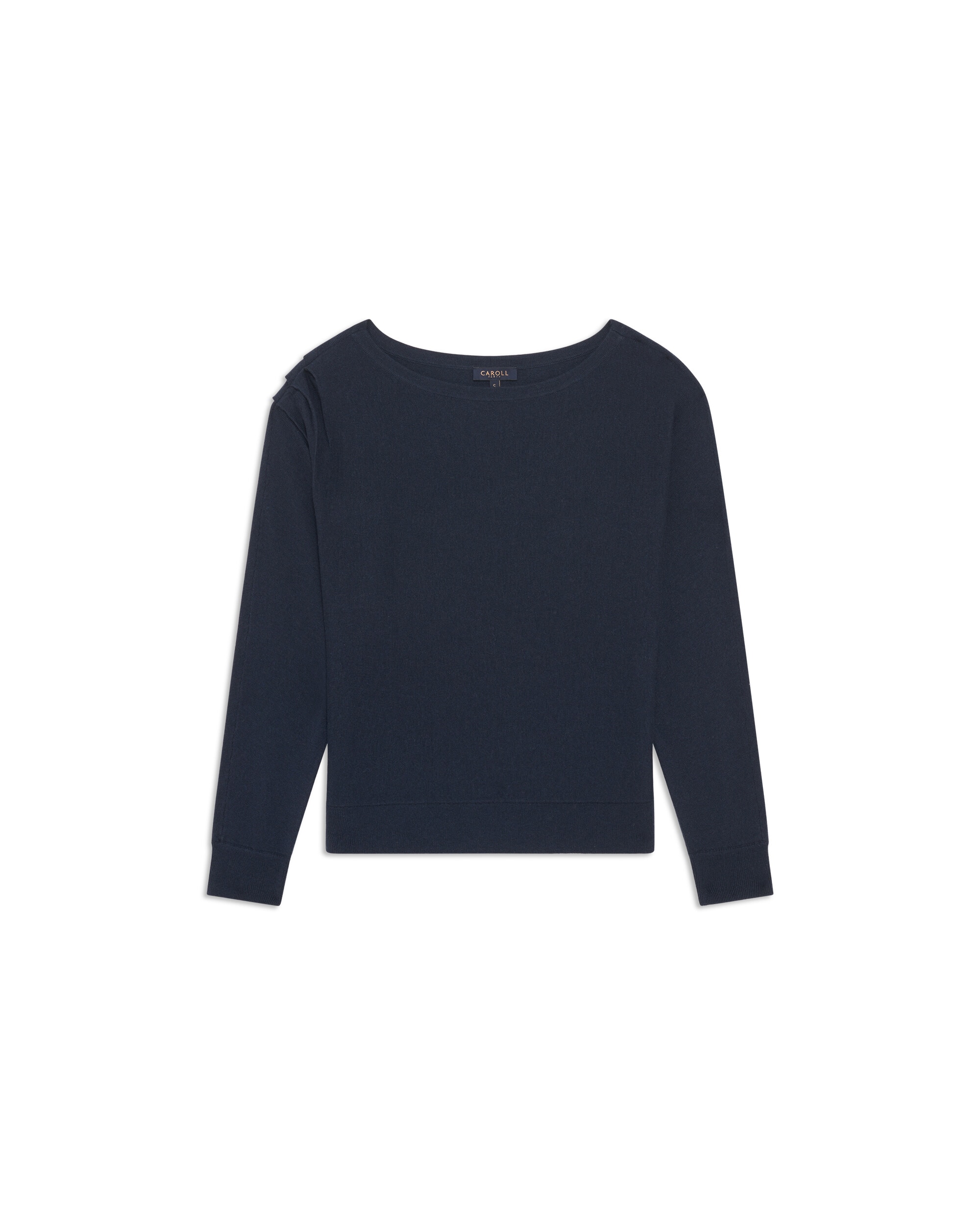 Jersey de mujer con escote barco en lana - Caroll - Azul Azul-4
