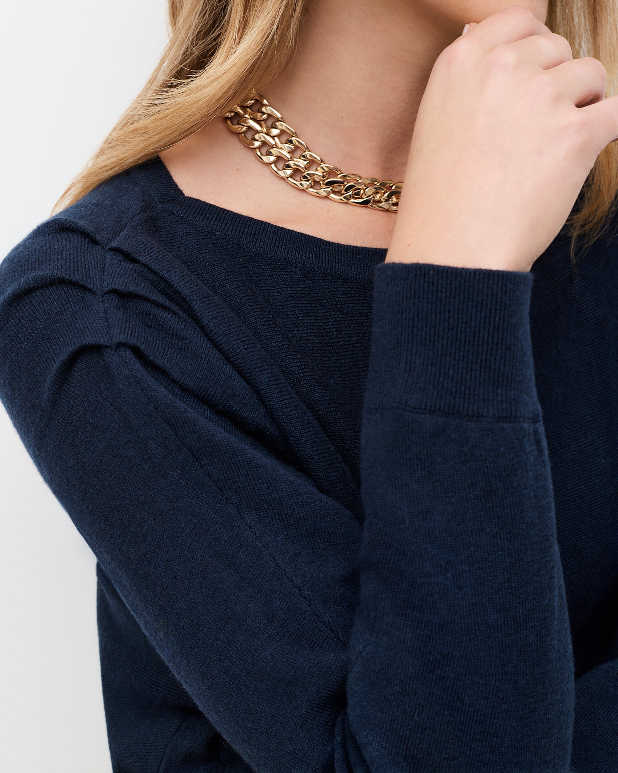 Jersey de mujer con escote barco en lana - Caroll - Azul Azul-3