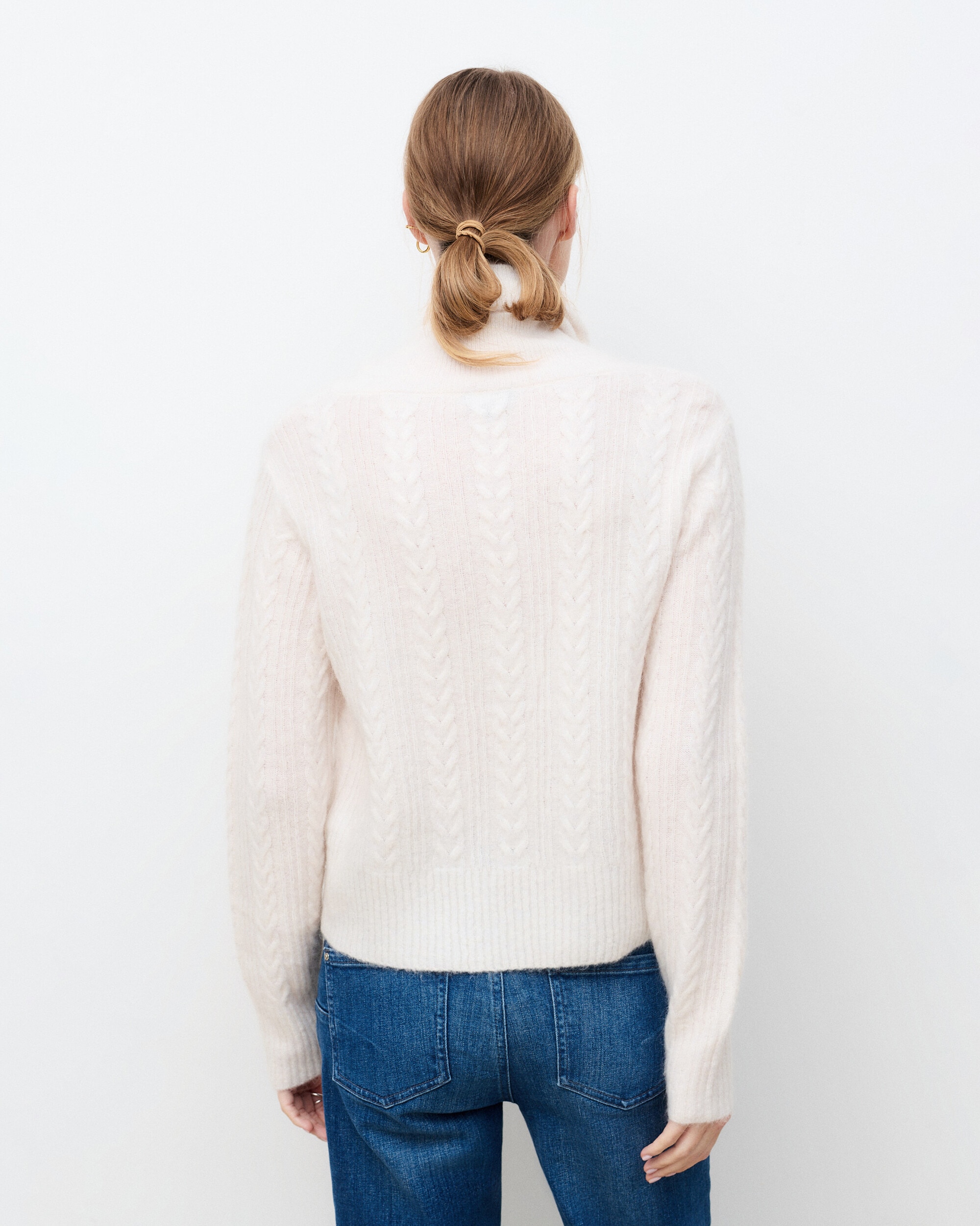 Jersey de mujer con cuello vuelto en lana - Caroll - Crema Crema-2