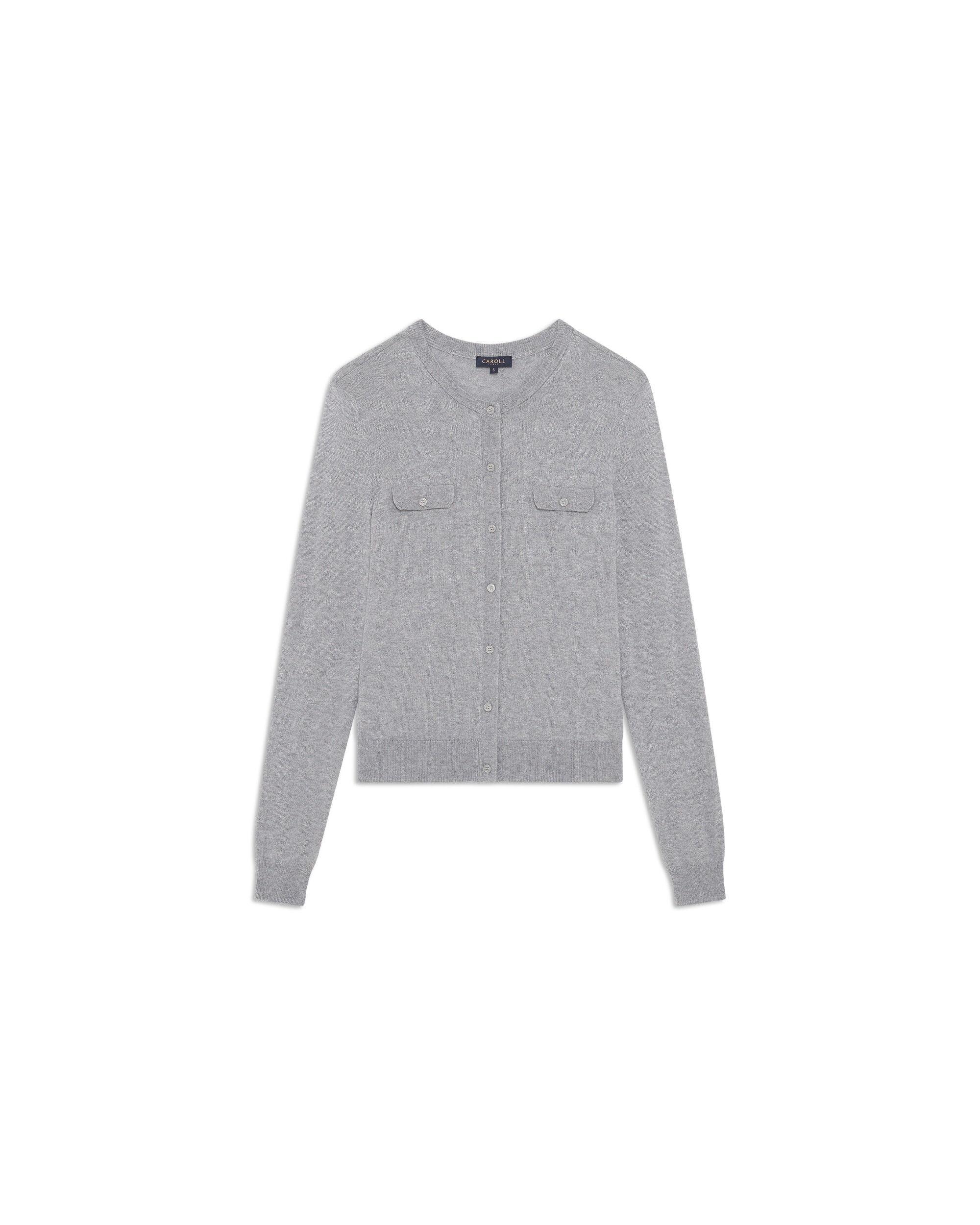 Cárdigan de mujer con cuello redondo - Caroll - Gris Gris-4