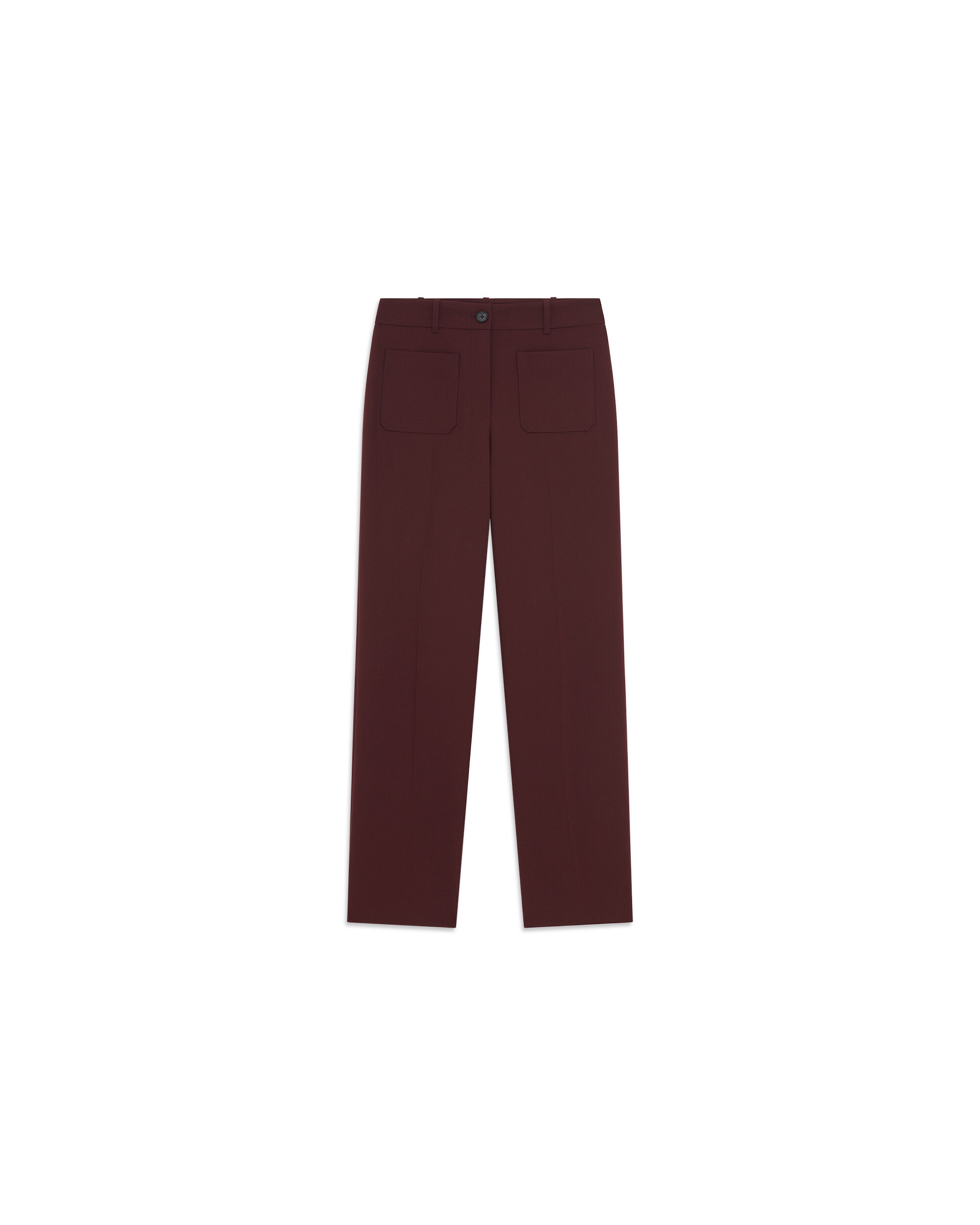 Pantalones rectos de mujer de tiro alto - Caroll - Burdeos Burdeos-4