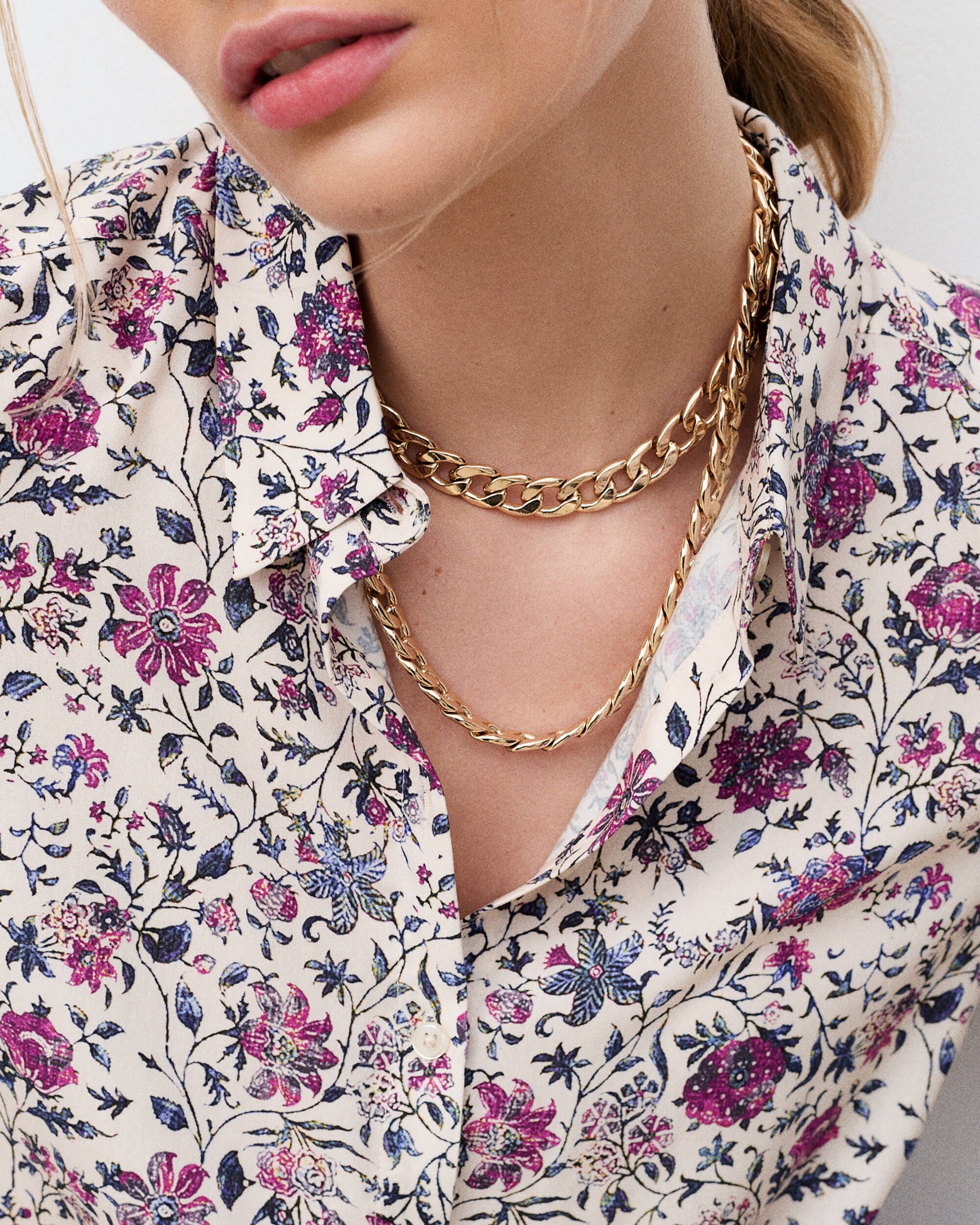 Camisa de mujer con manga larga y estampado floral - Caroll - Crema Crema-3