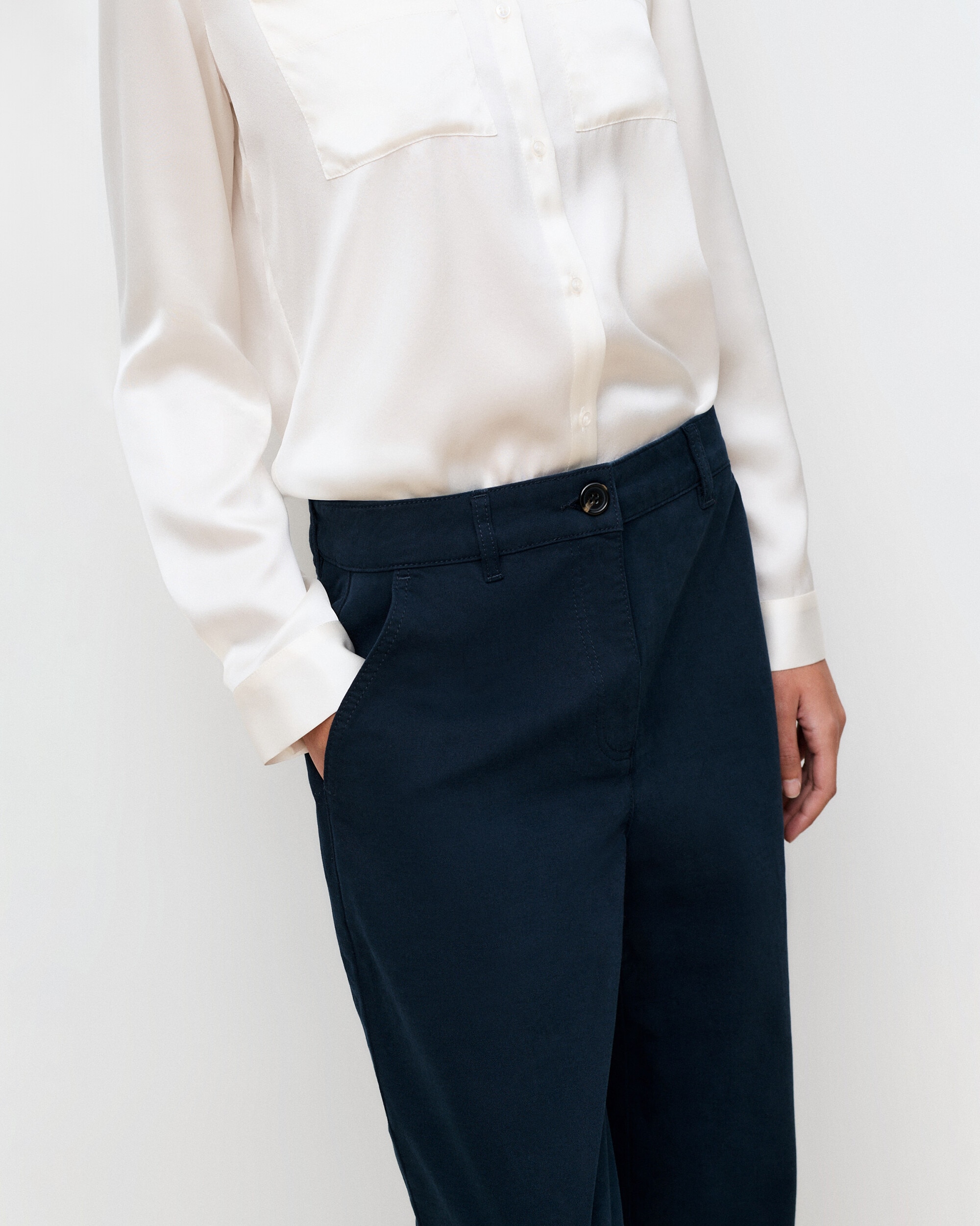 Pantalón recto de mujer corte slim - Caroll - Azul marino Azul marino-3