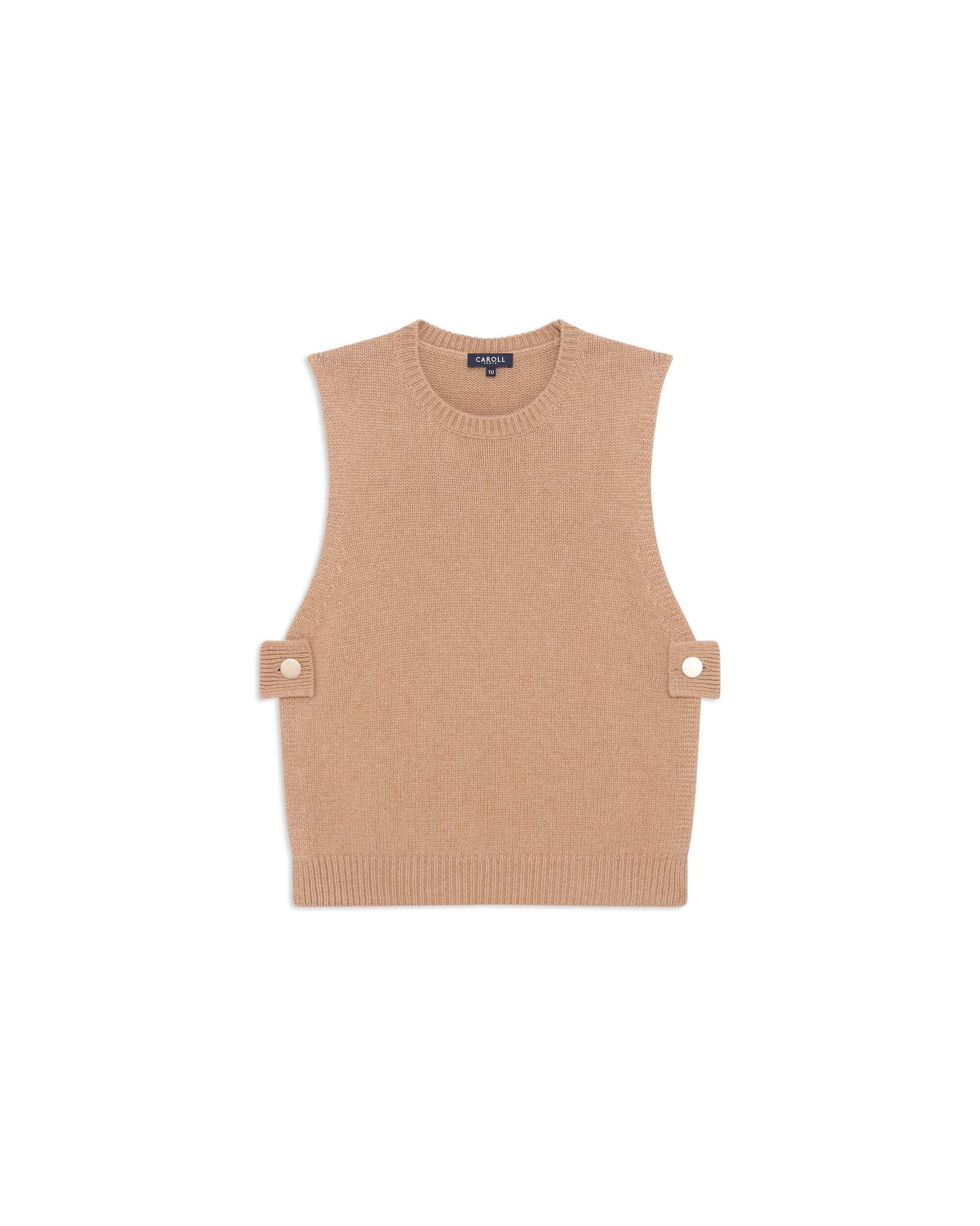 Imagen 4 de Chaleco de mujer en punto de lana y cashmere - Caroll - Negro Negro