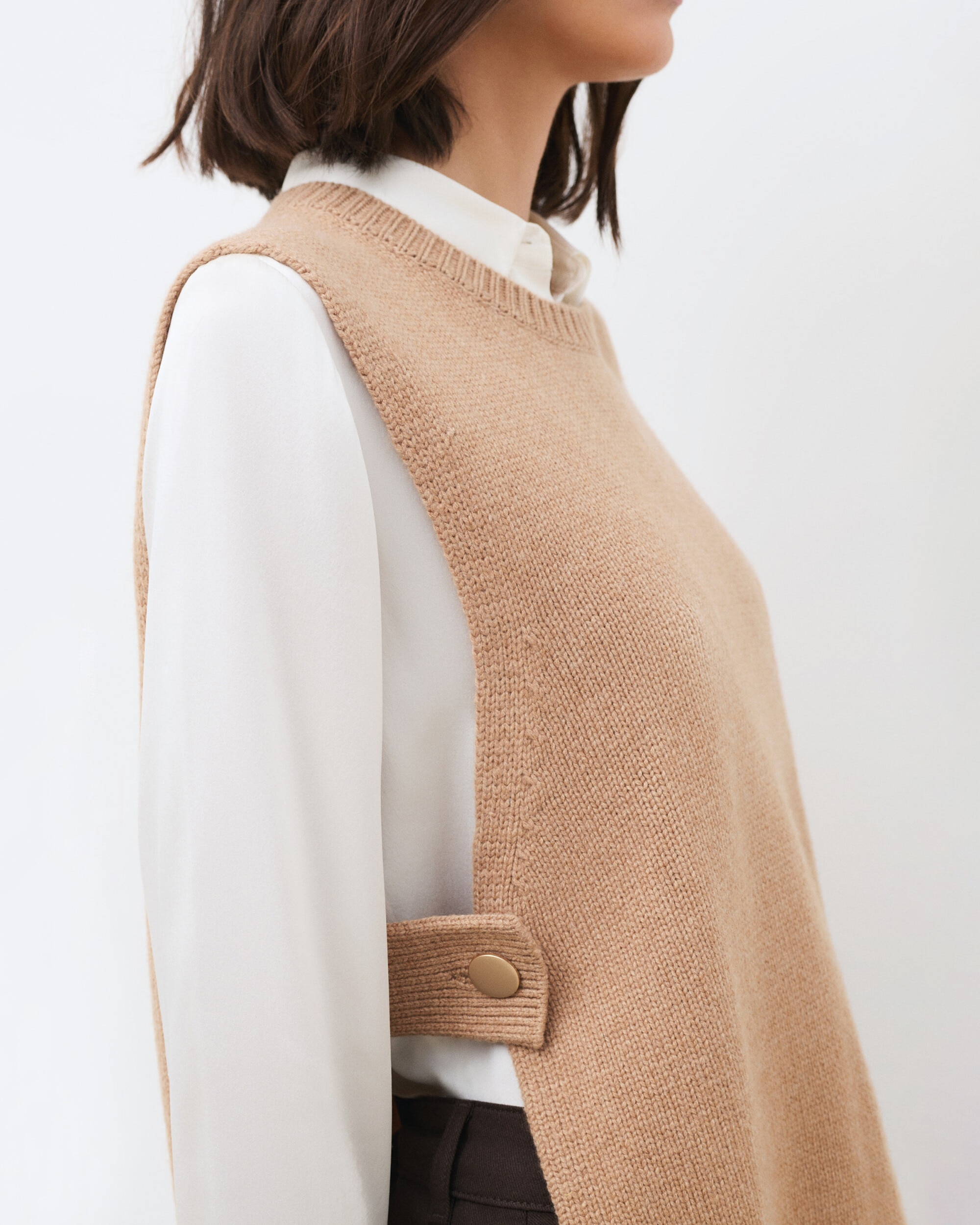 Imagen 3 de Chaleco de mujer en punto de lana y cashmere - Caroll - Negro Negro