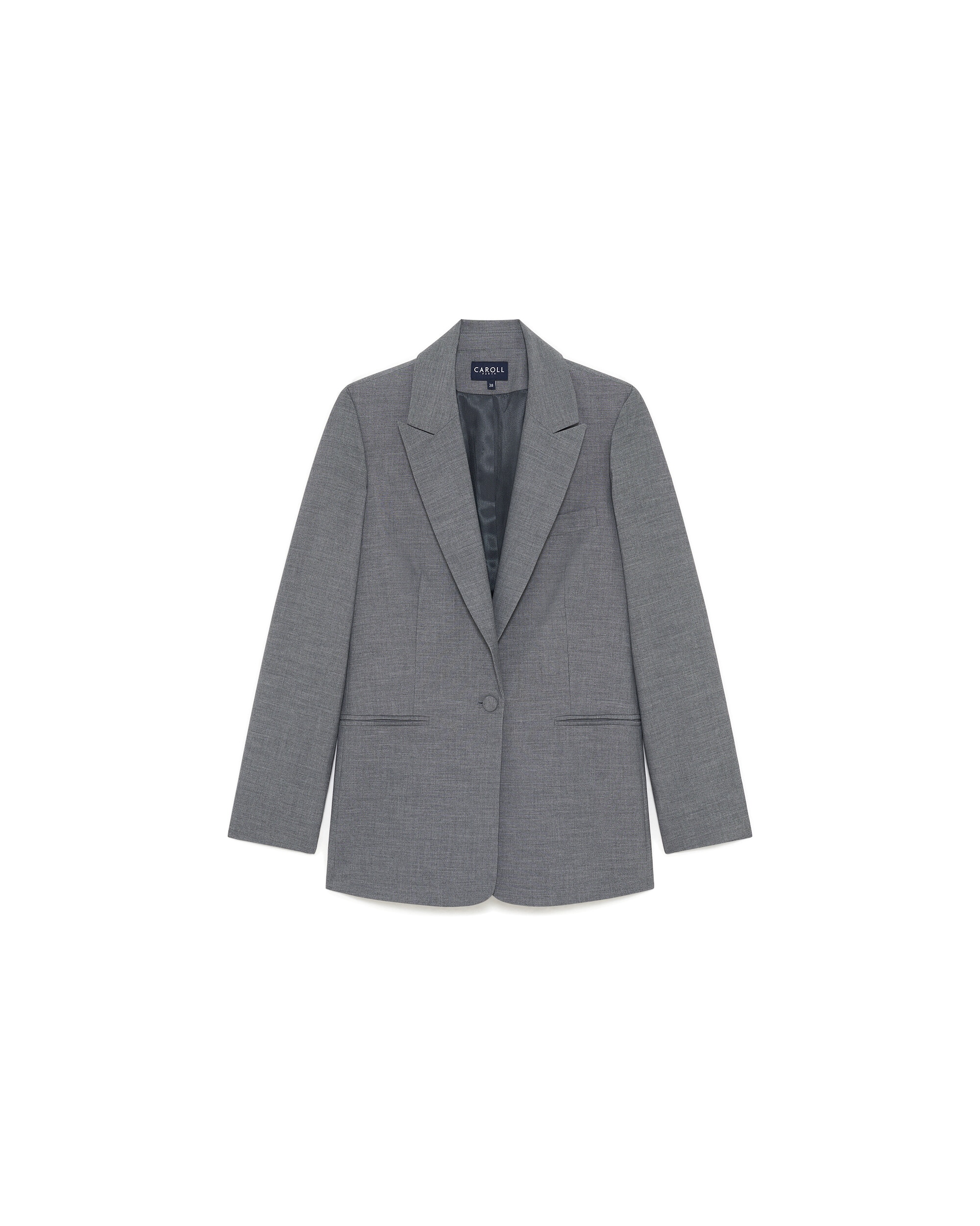 Blazer de mujer de corte entallado con botón - Caroll - Gris Gris-4
