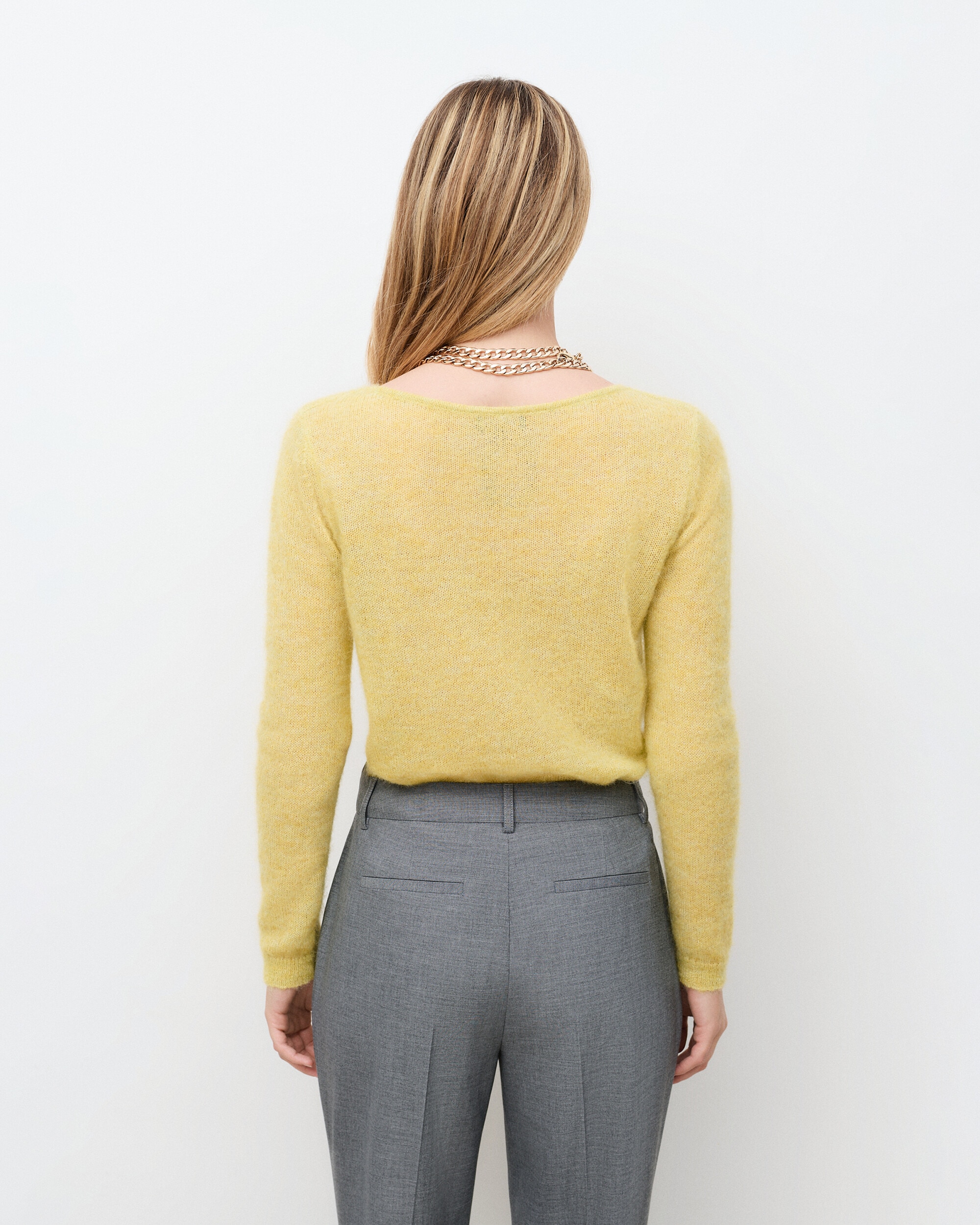 Pantalón recto de mujer con pinza - Caroll - Gris Gris-3