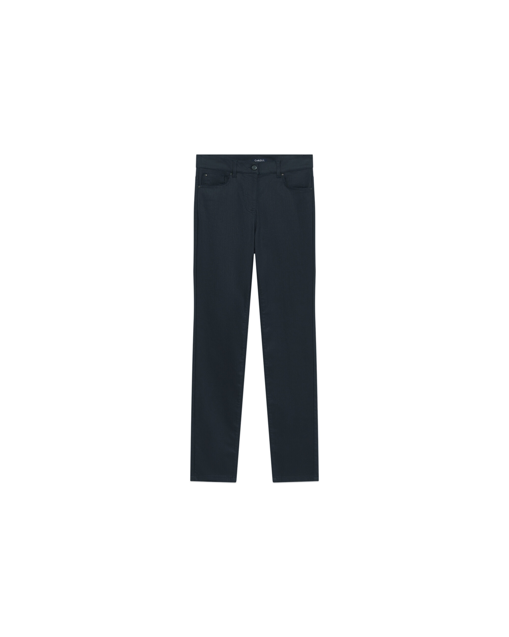 Pantalón de mujer corte slim de talle alto - Caroll - Azul marino Azul marino-4