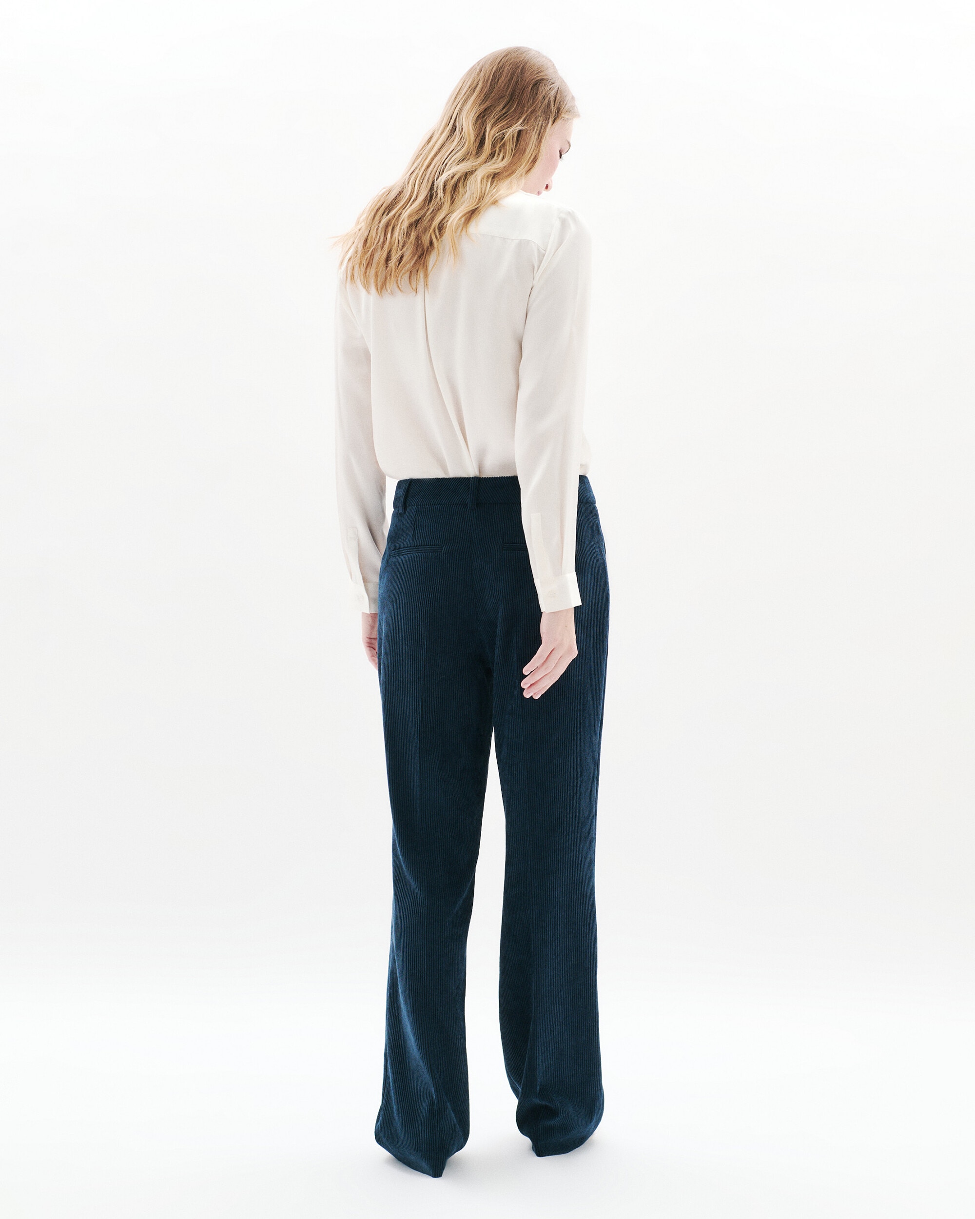 Pantalones de pana de mujer con bolsillos - Caroll - Azul marino Azul marino-2
