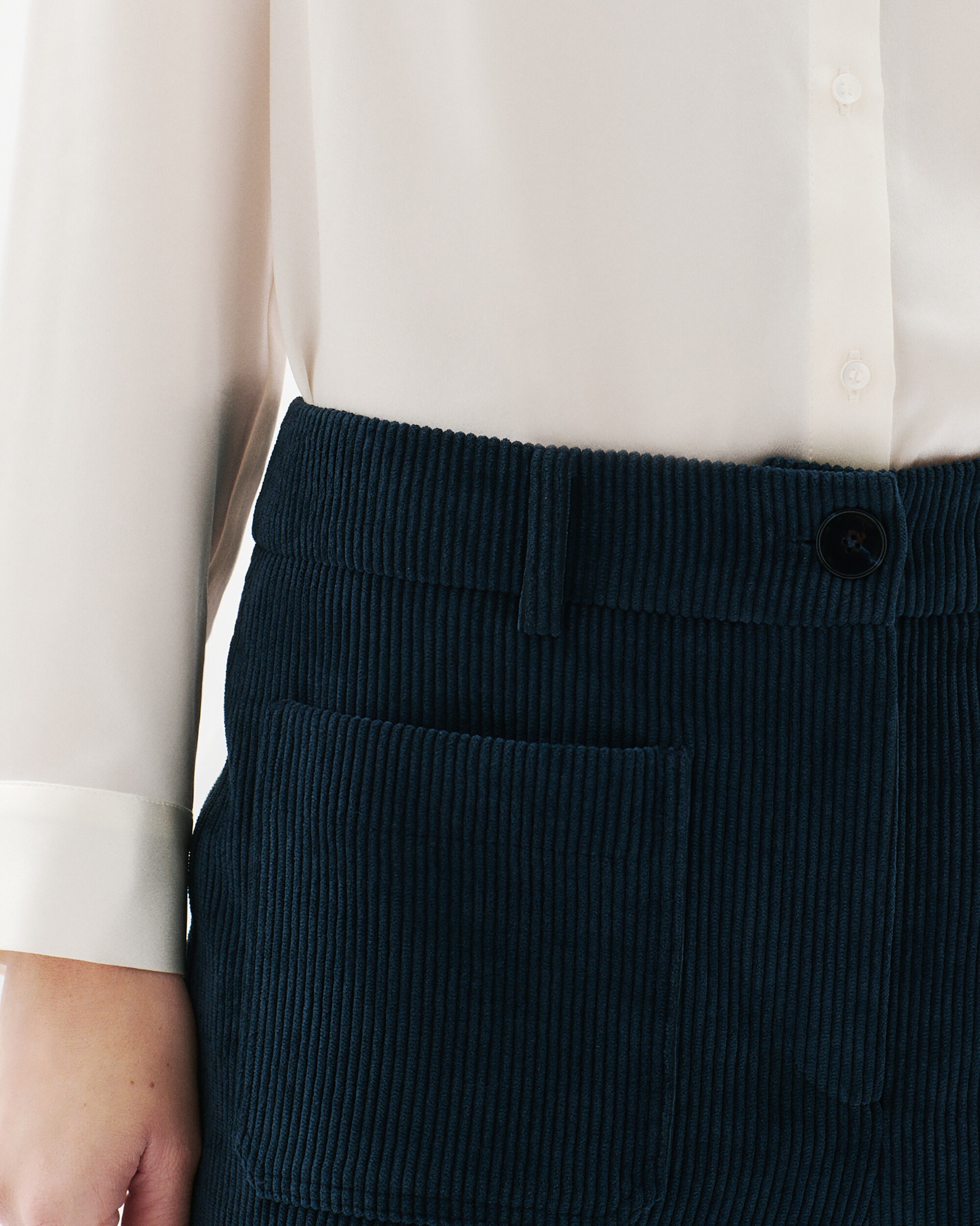 Pantalones de pana de mujer con bolsillos - Caroll - Azul marino Azul marino-3