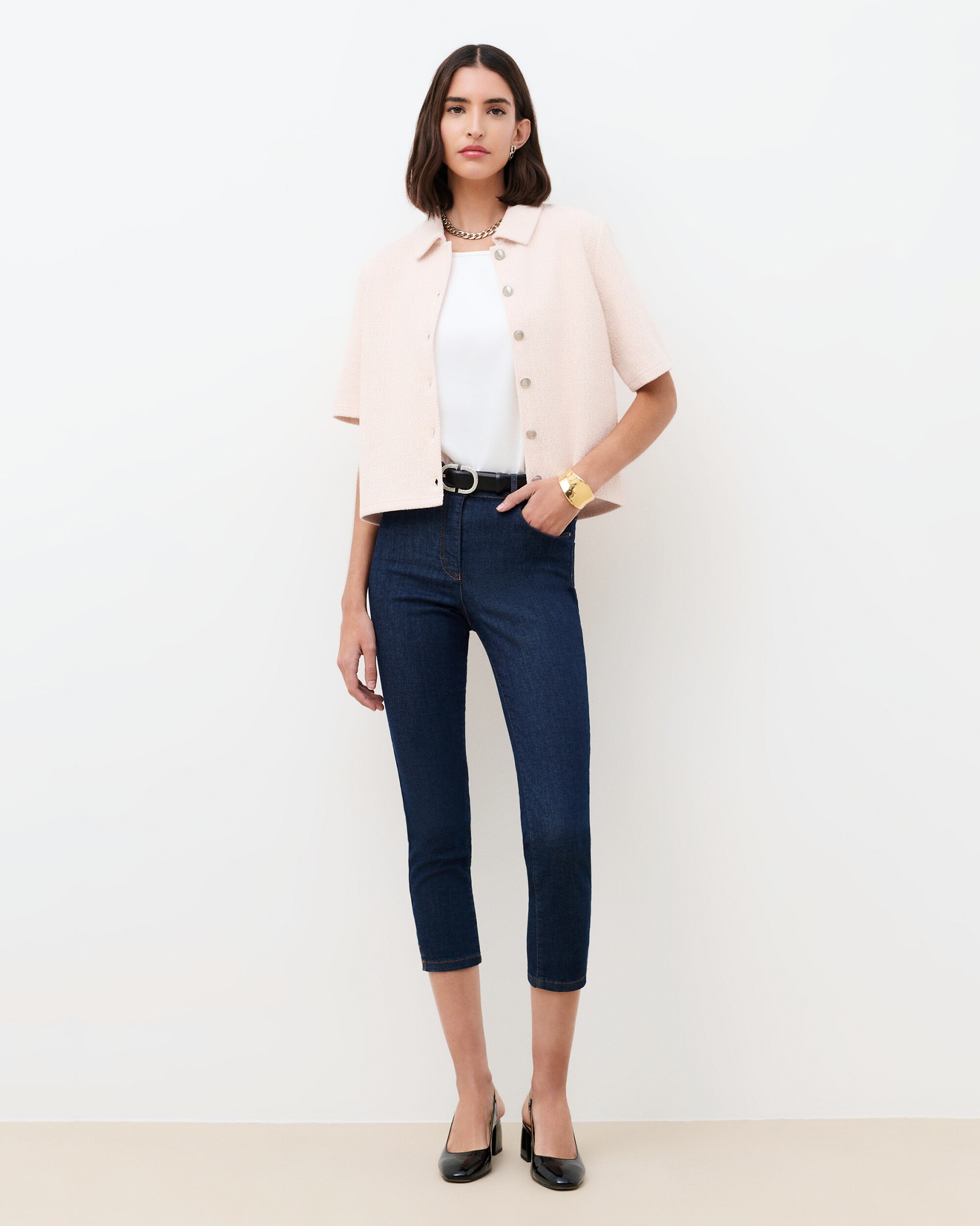 Caroll - Camisa de mujer de mujer en punto con detalles metalizados.