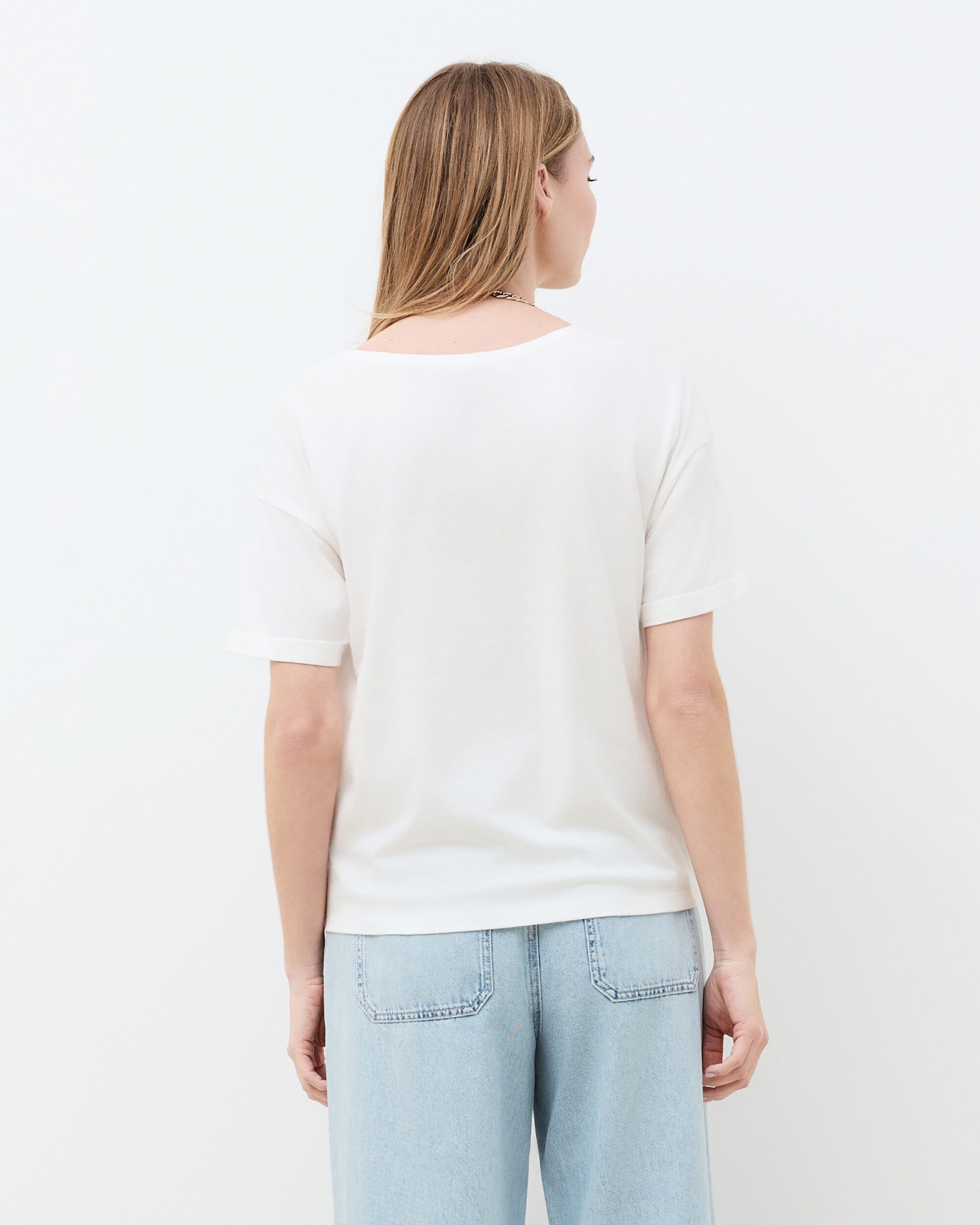 Camiseta de mujer de mujer con manga corta y estampado floral - Caroll - Blanco / Azul Blanco / Azul-2