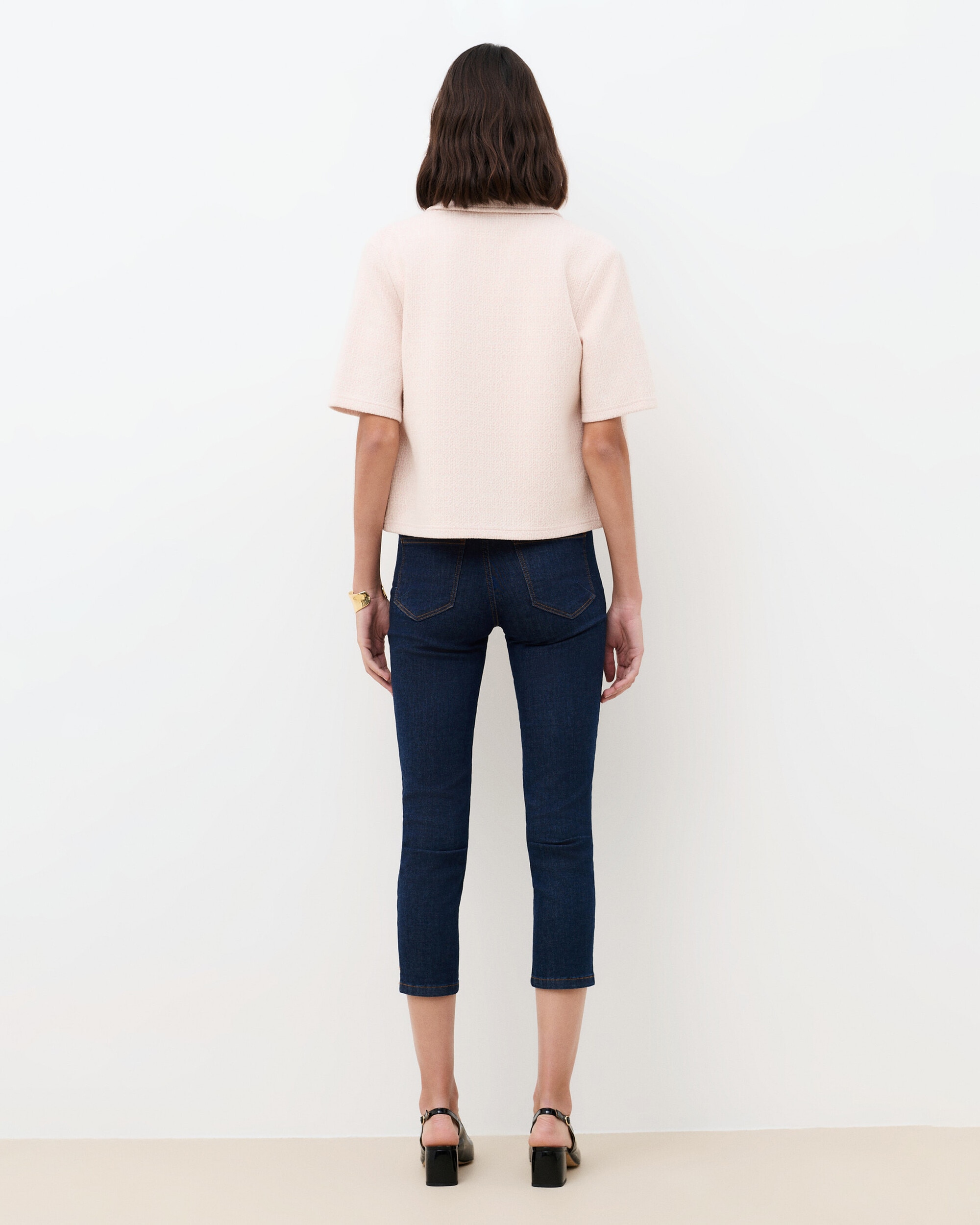 Camisa de mujer de mujer en punto con detalles metalizados - Caroll - Rosa claro Rosa claro-2