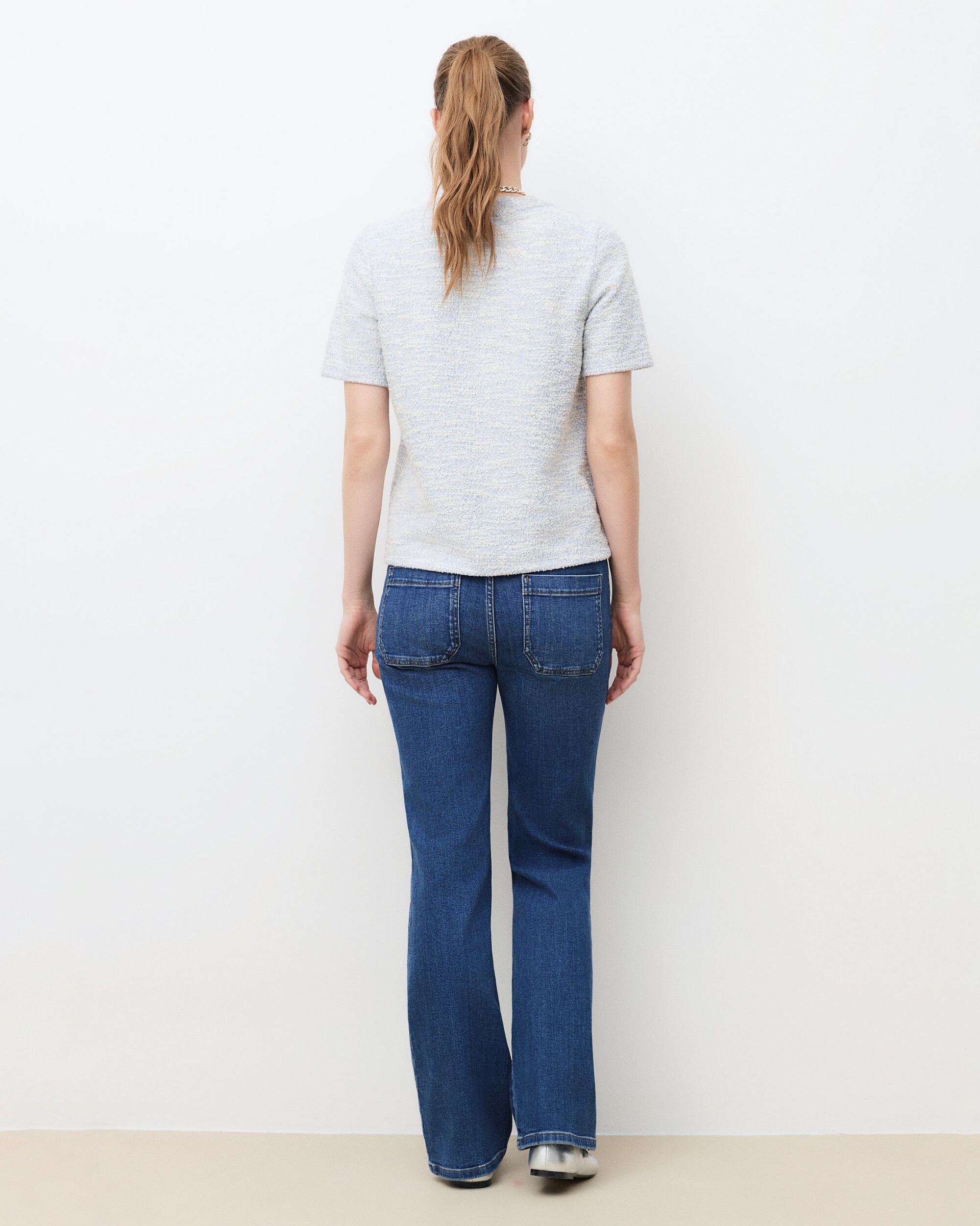 Camiseta de mujer con manga corta y detalles metalicos - Caroll - Azul claro Azul claro-2