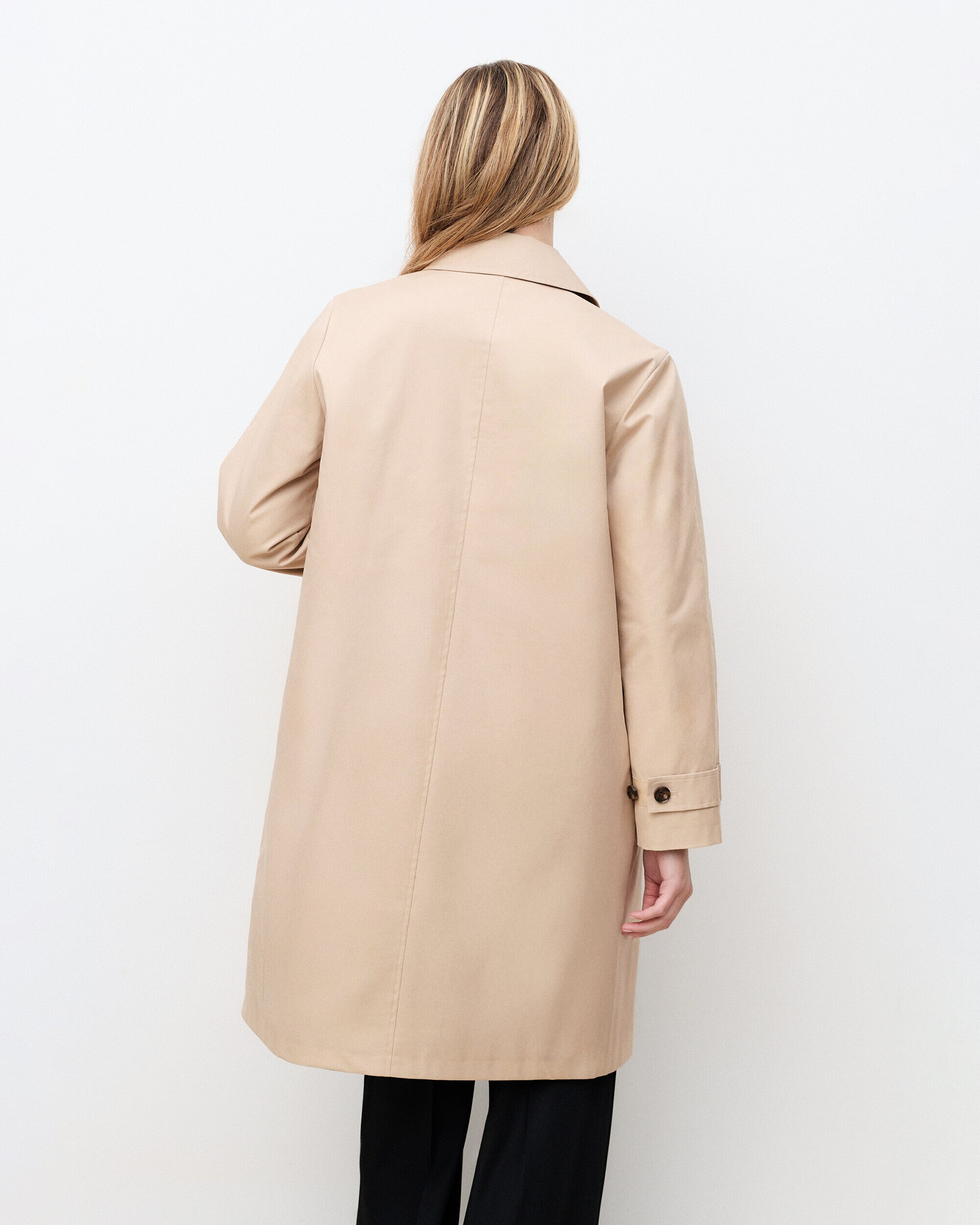 Gabardina de mujer de mujer con cierre de botones y cuello mao - Caroll - Beige Beige-2