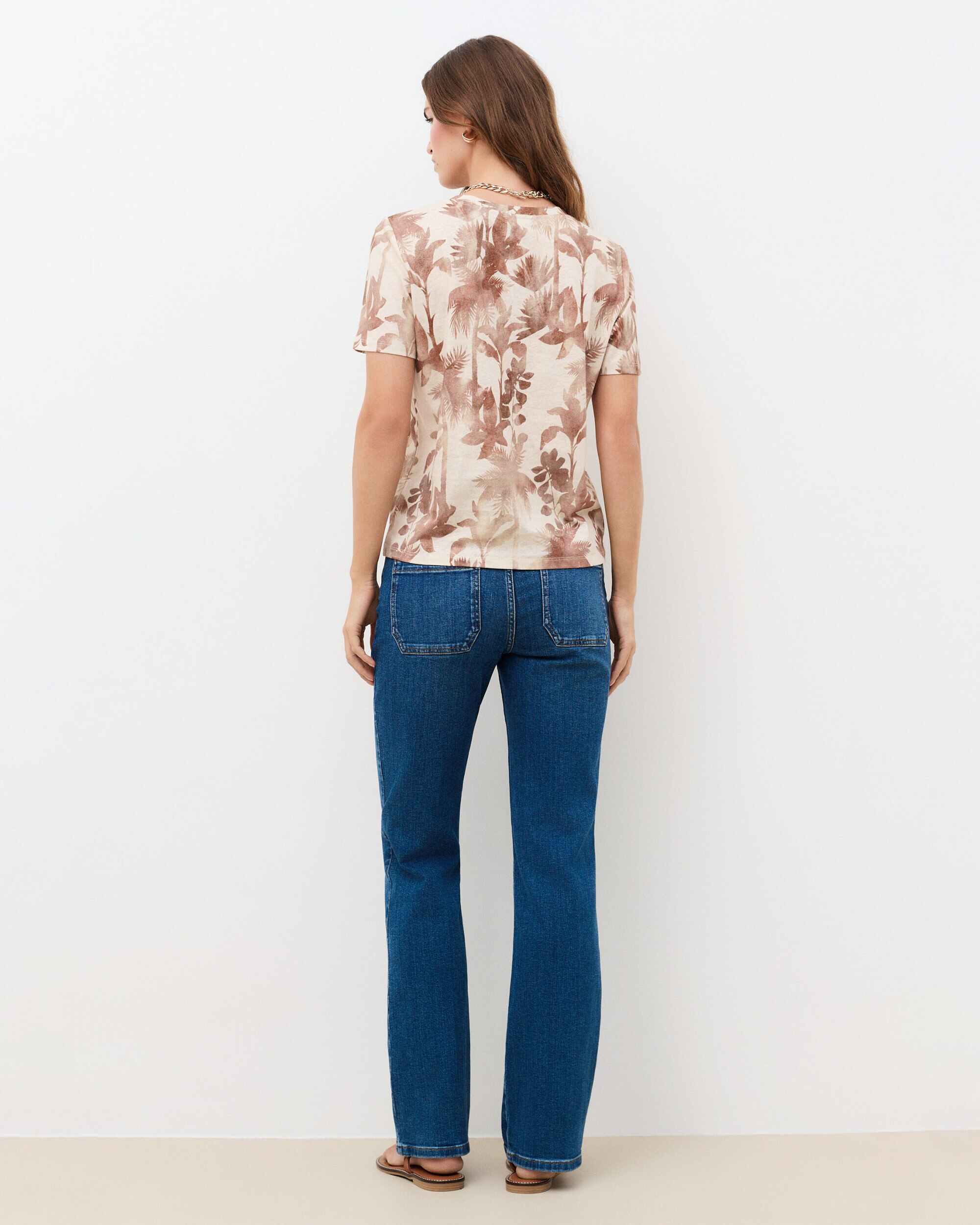 Camiseta de mujer con manga corta y estampado - Caroll - Crudo Crudo-2