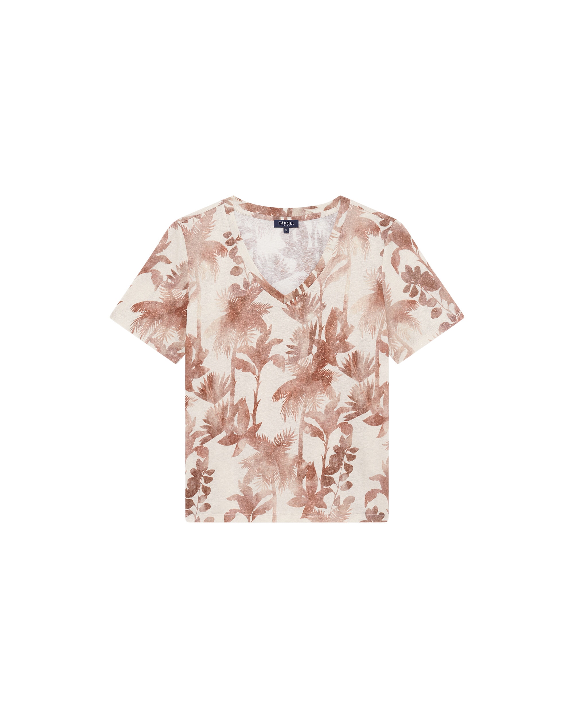 Camiseta de mujer con manga corta y estampado - Caroll - Crudo Crudo-4