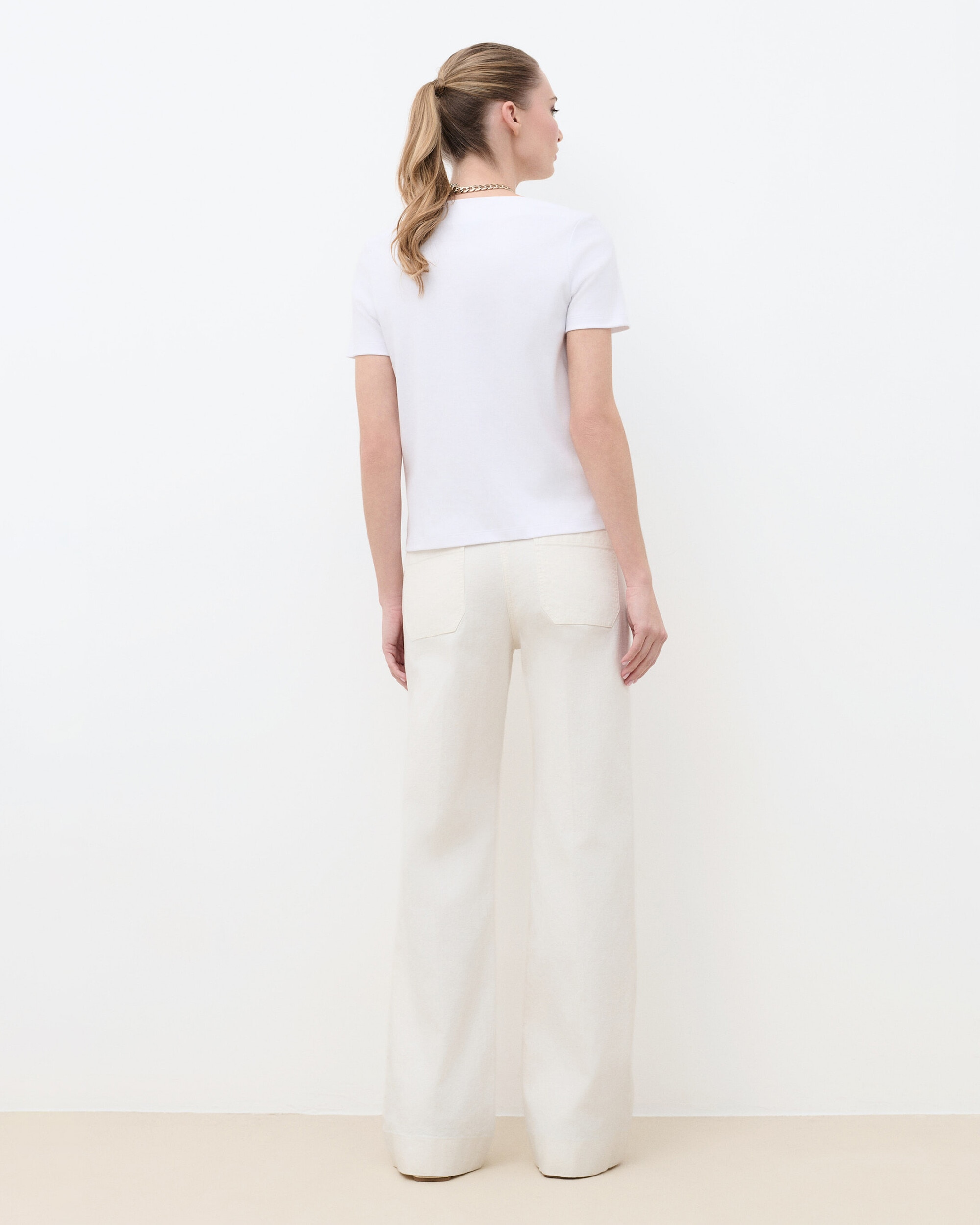 Camiseta de mujer con escote barco y manga corta - Caroll - Blanco Blanco-2