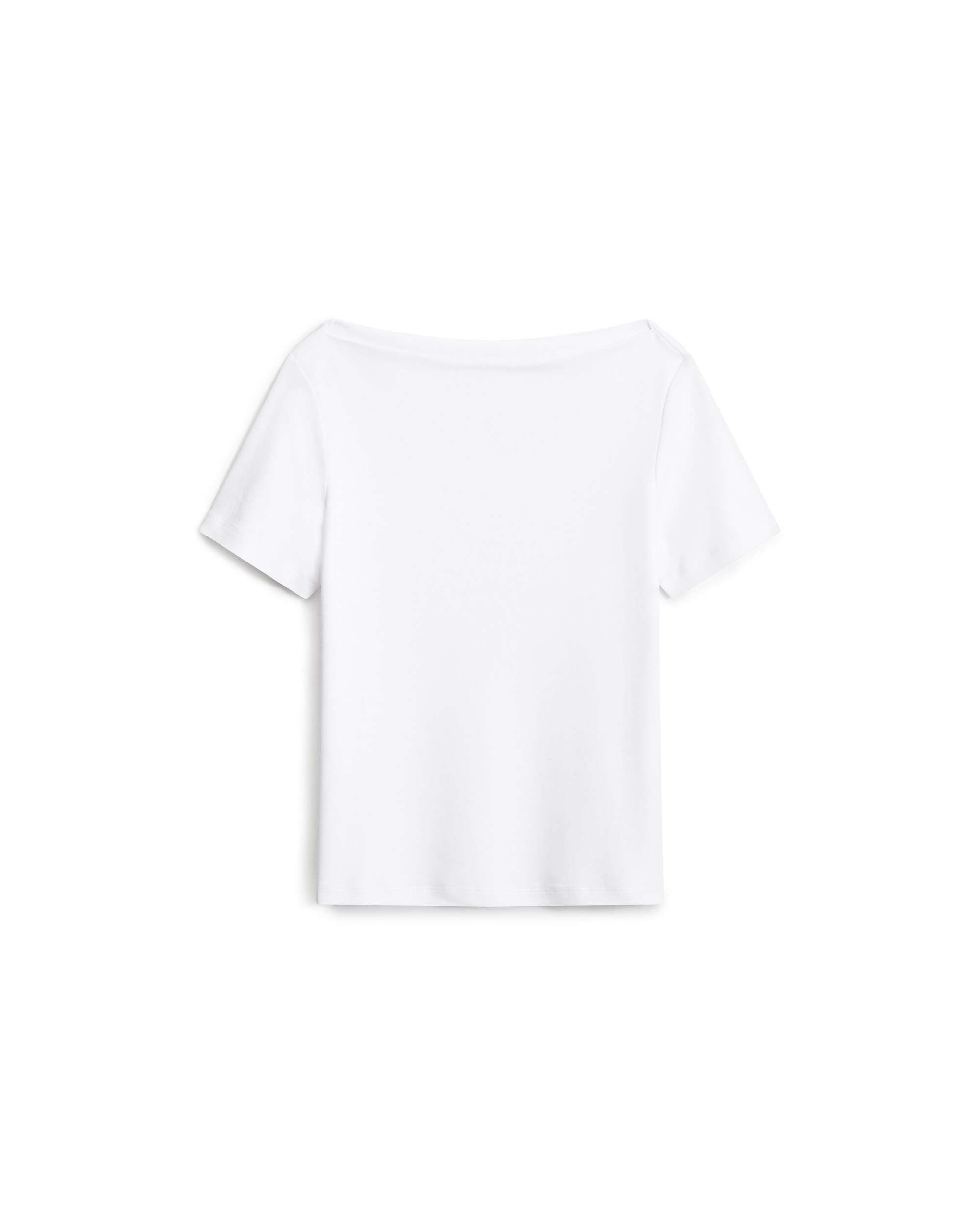 Camiseta de mujer con escote barco y manga corta - Caroll - Blanco Blanco-4