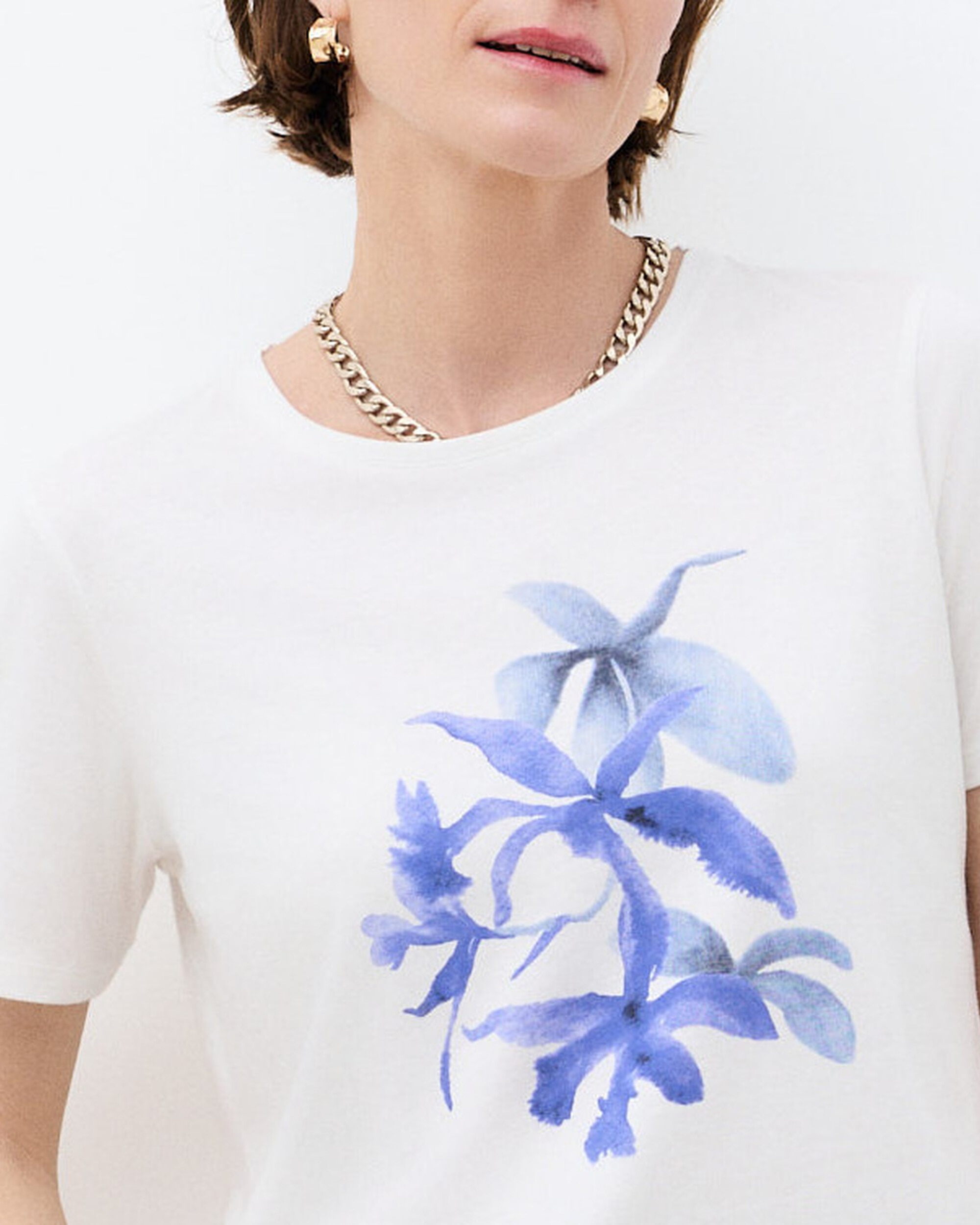 Camiseta de mujer con manga corta y estampado - Caroll - Azul Azul-3