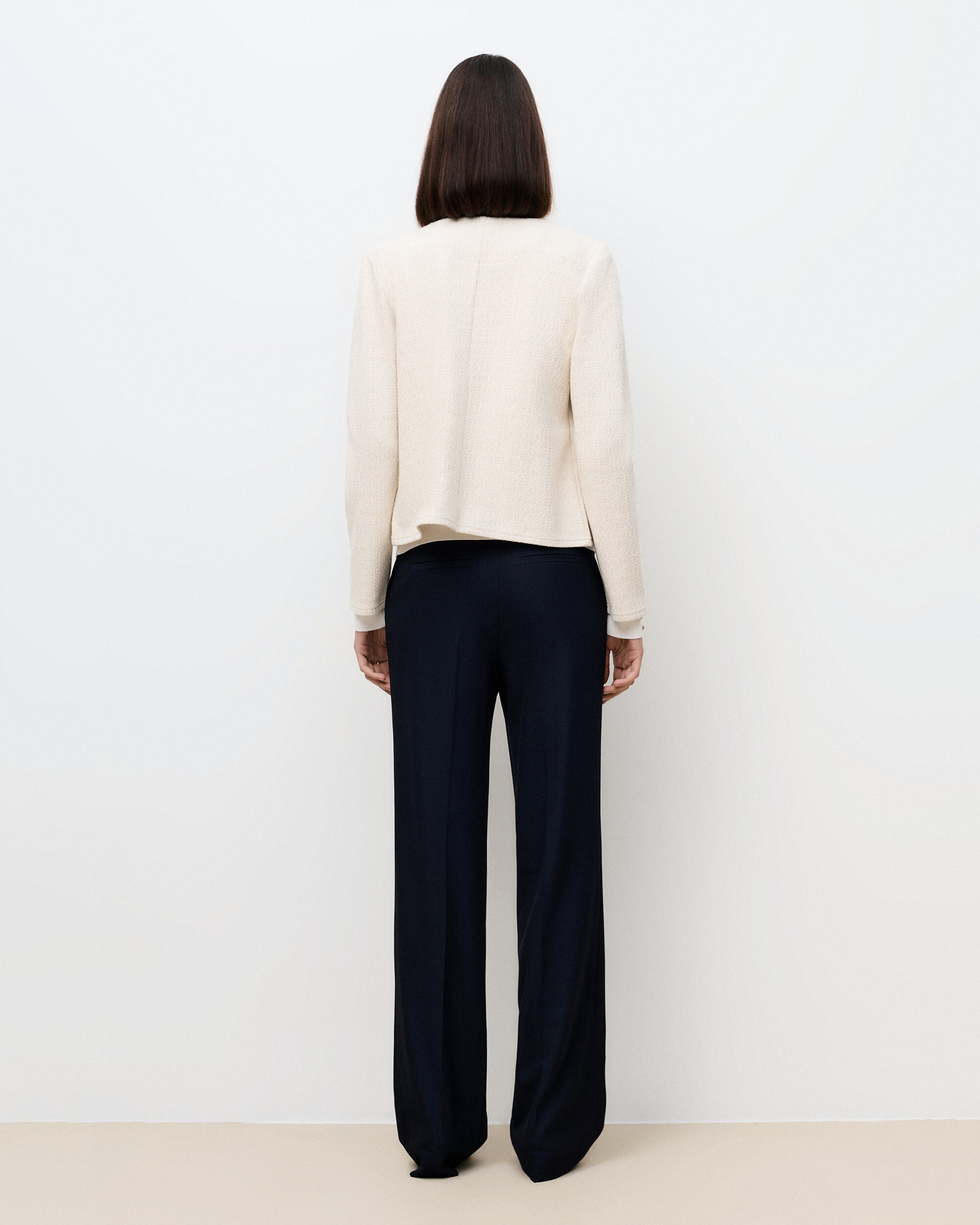 Chaqueta de mujer con bolsillos de corte entallado - Caroll - Crema Crema-2