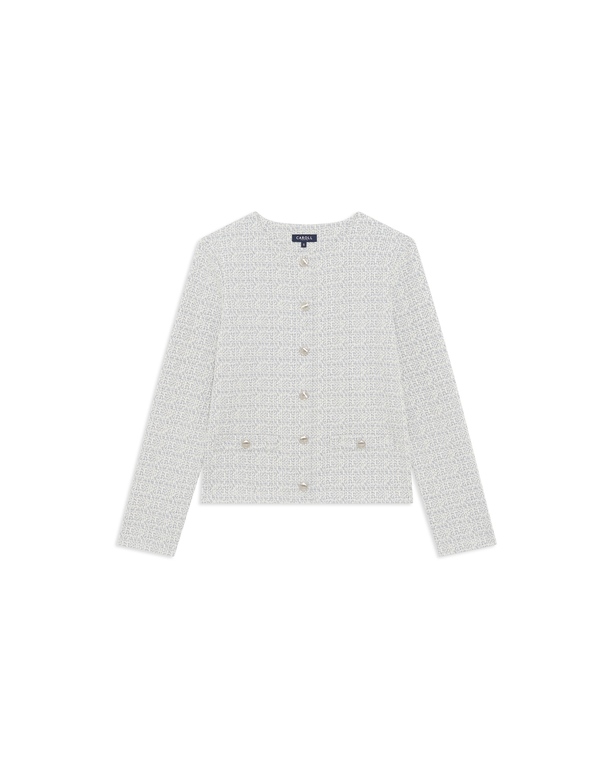 Chaqueta de mujer con bolsillos de corte entallado - Caroll - Azul Azul-4