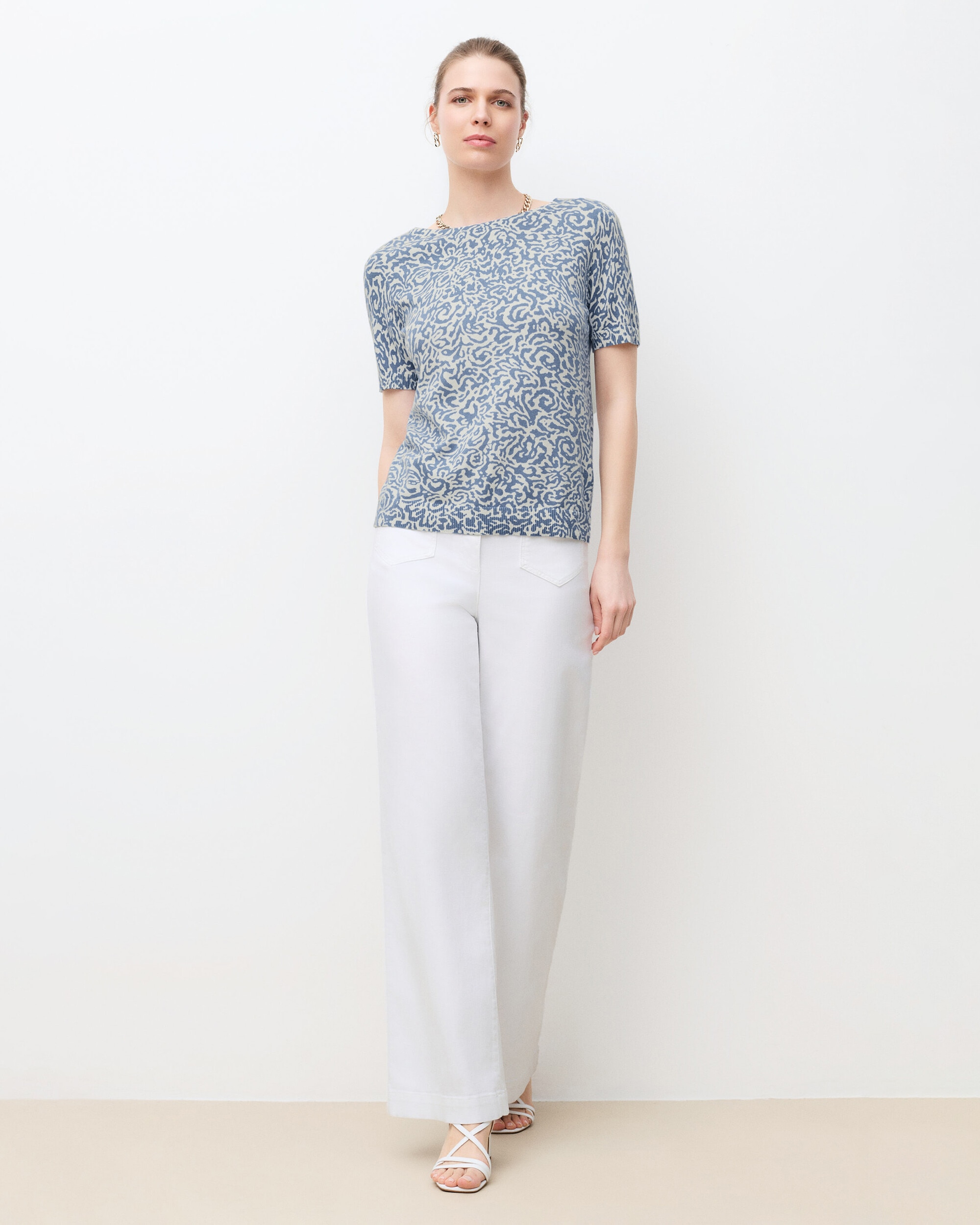 Caroll - Camiseta de mujer de punto ligero con estampado.