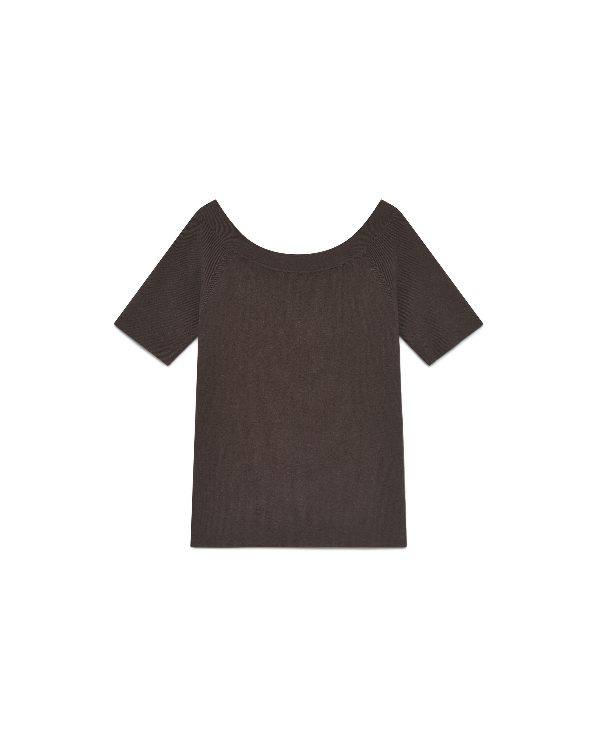 Jersey de mujer con escote barco y manga corta - Caroll - Marrón Marrón-4