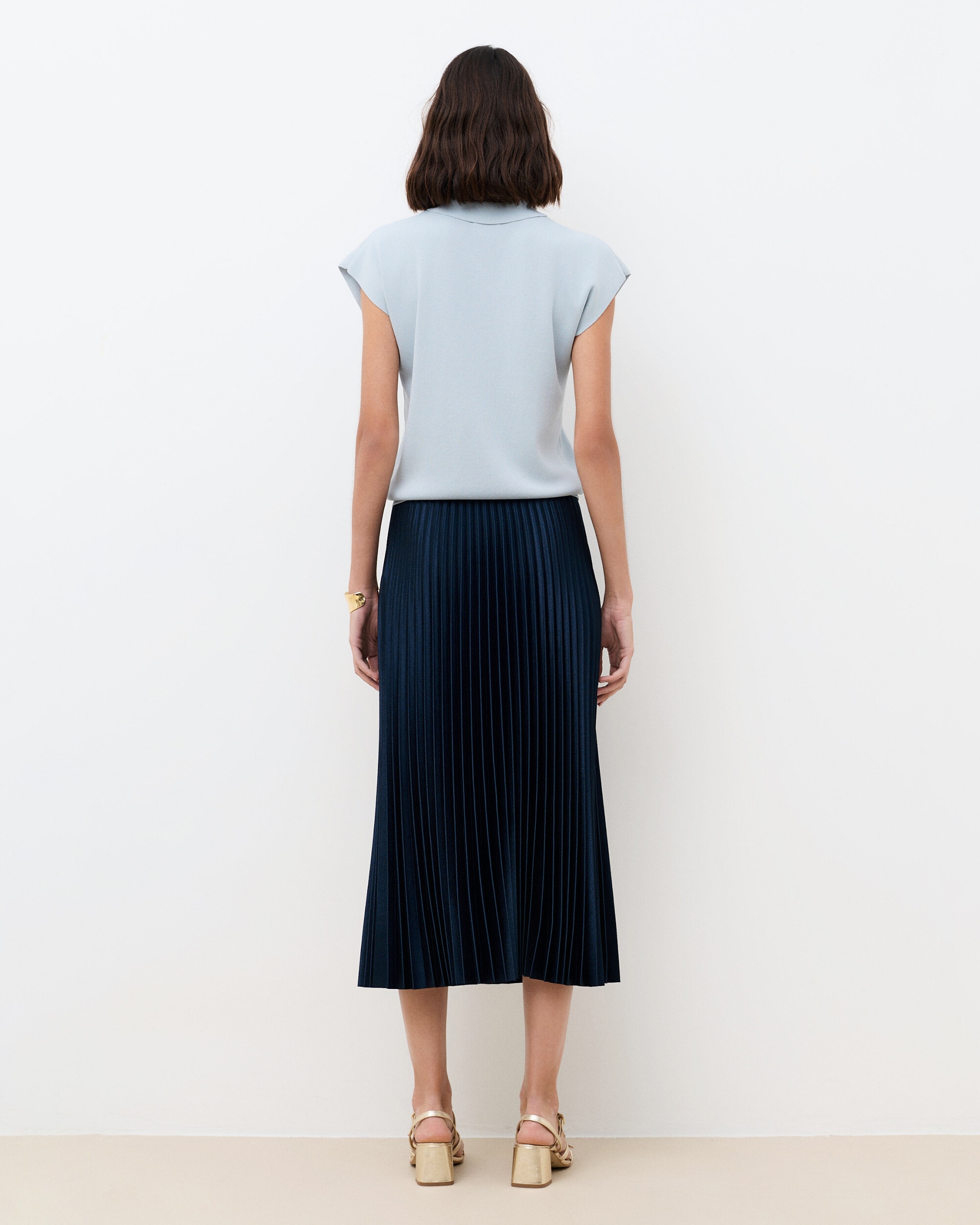 Jersey de mujer de punto ligero con cuello polo - Caroll - Azul claro Azul claro-2