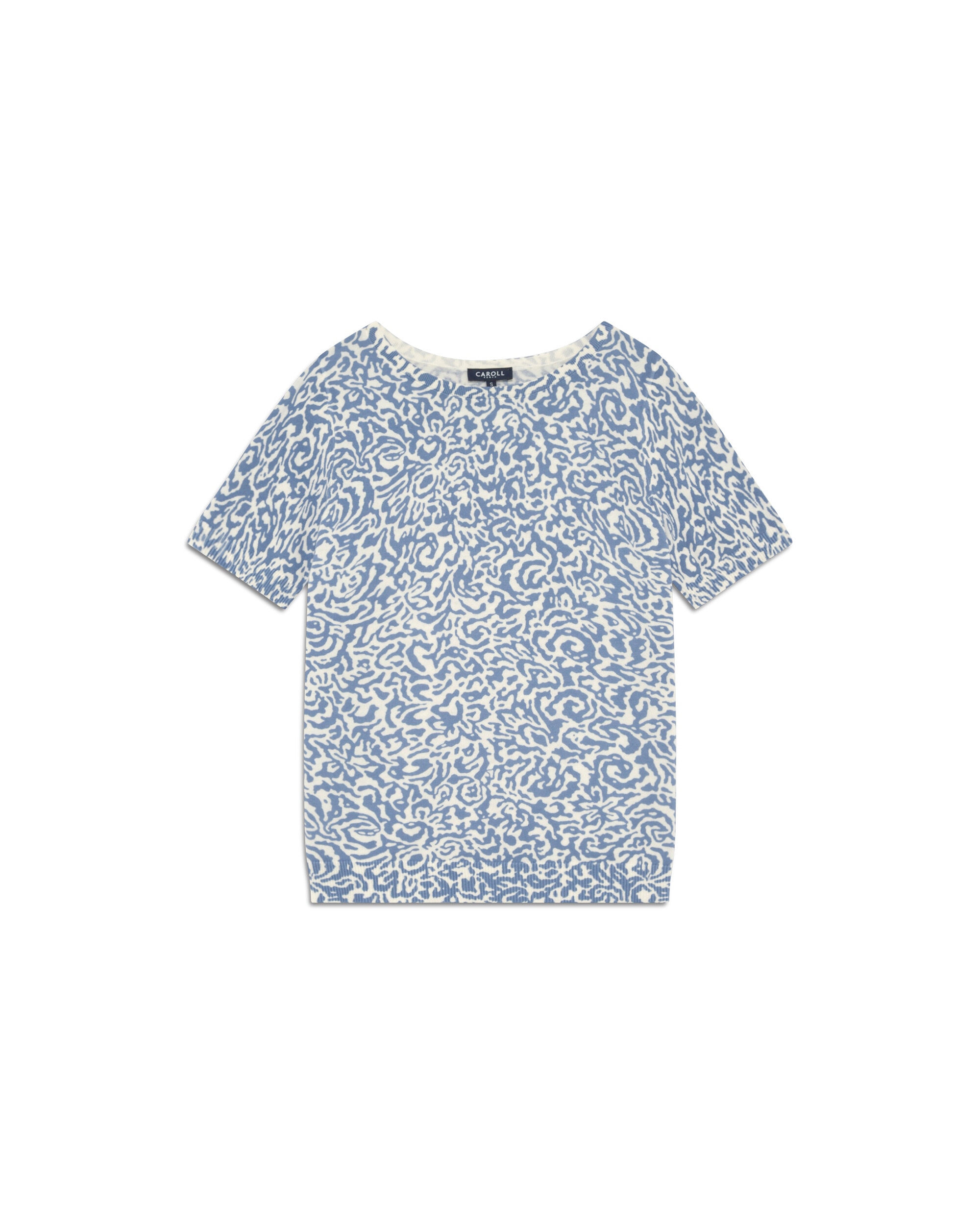 Camiseta de mujer de punto ligero con estampado - Caroll - Azul Azul-4