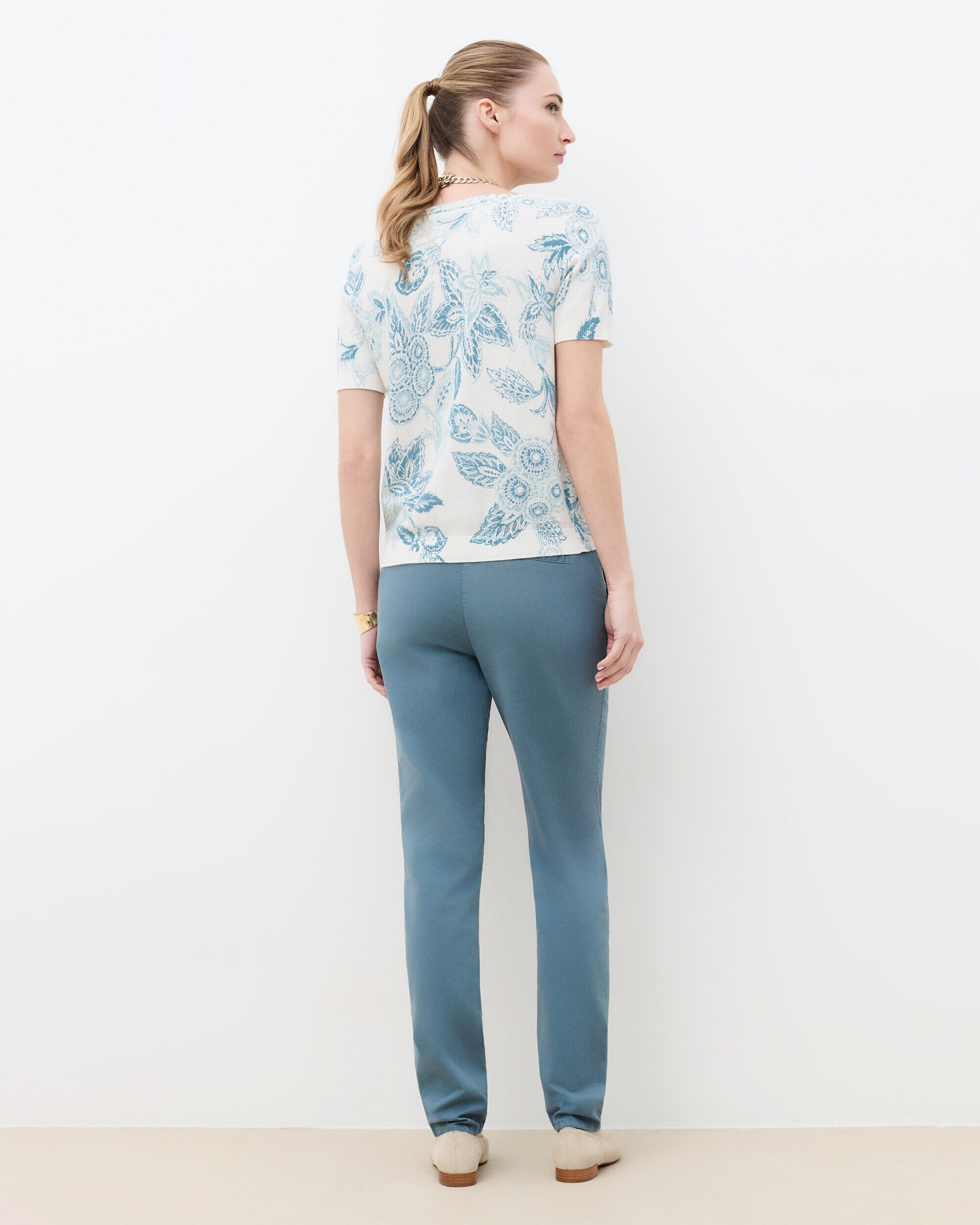Camiseta de mujer de punto ligero con estampado - Caroll - Crudo Crudo-2