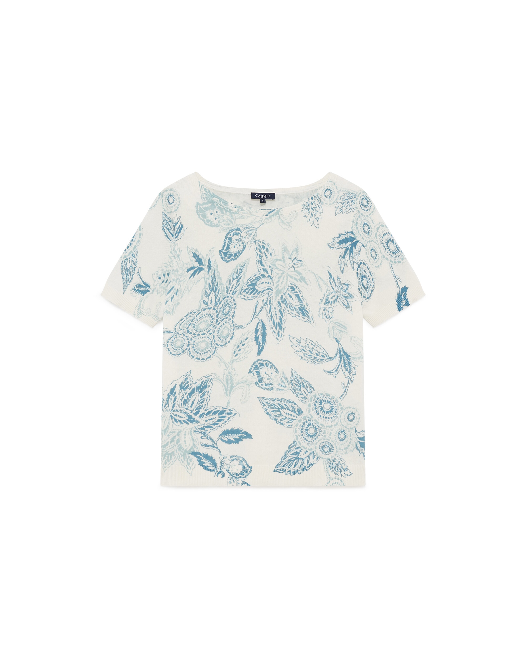 Camiseta de mujer de punto ligero con estampado - Caroll - Crudo Crudo-4