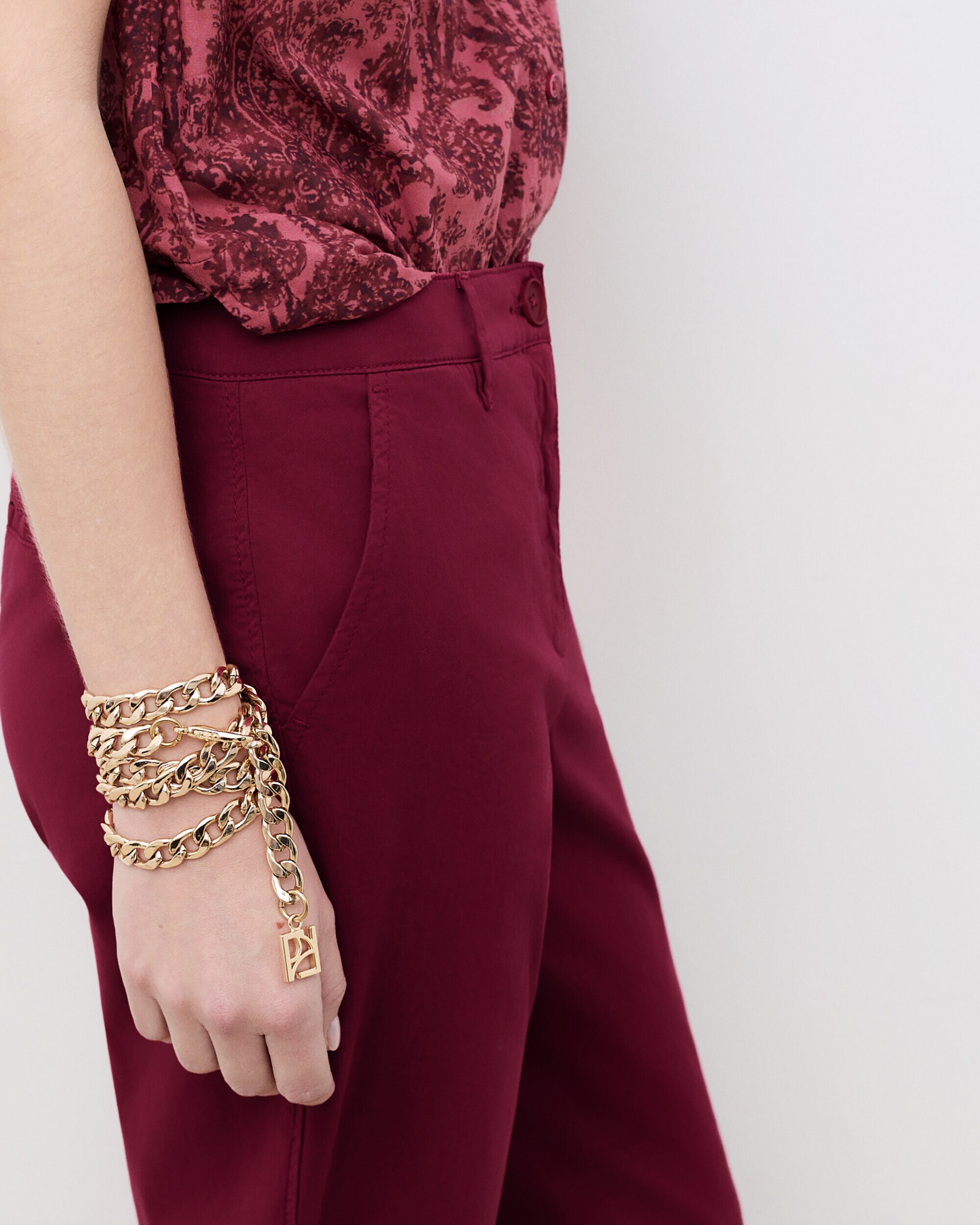 Pantalón recto de mujer - Caroll - Rosa Rosa-3
