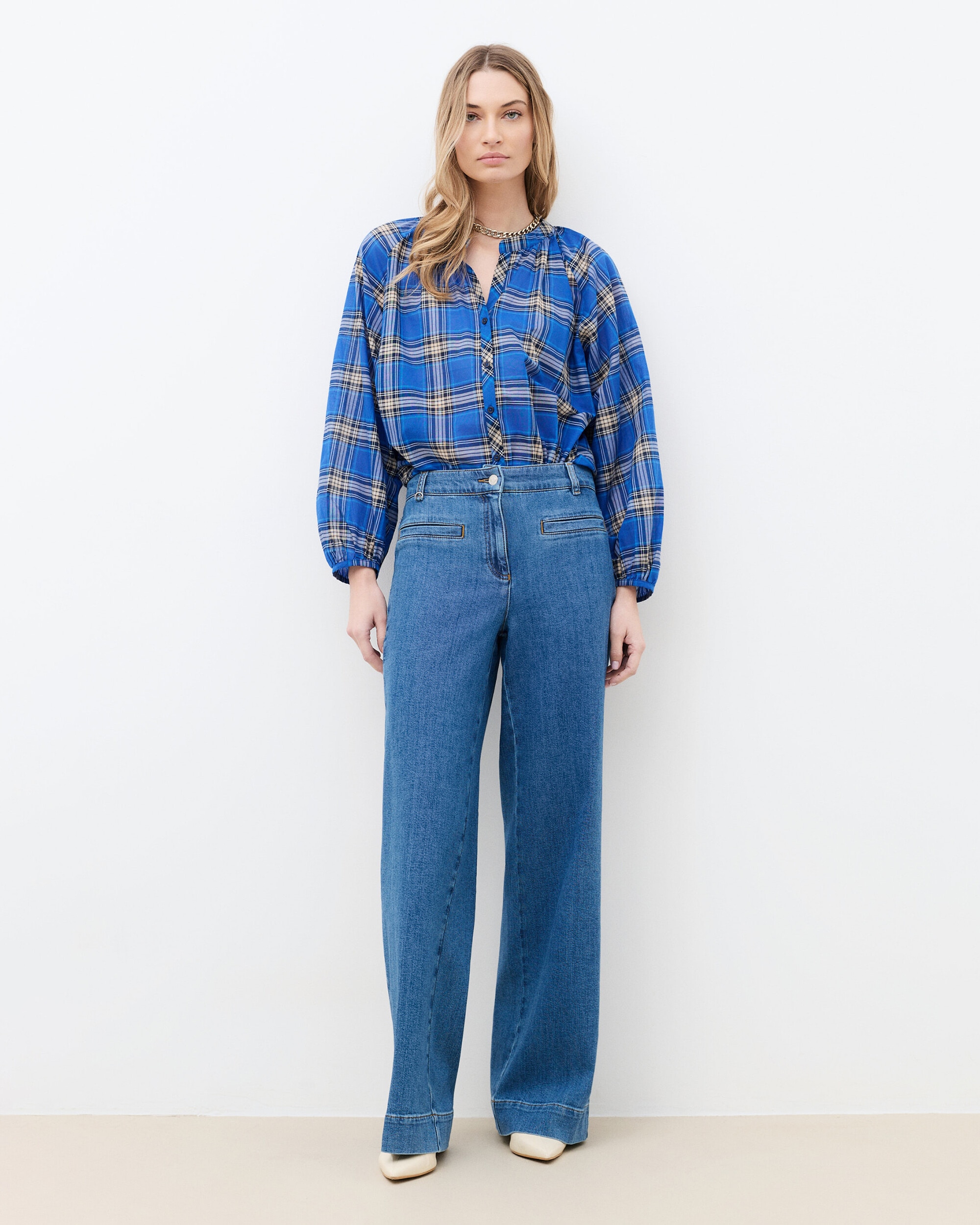 Caroll - Pantalón vaquero de mujer corte ancho.