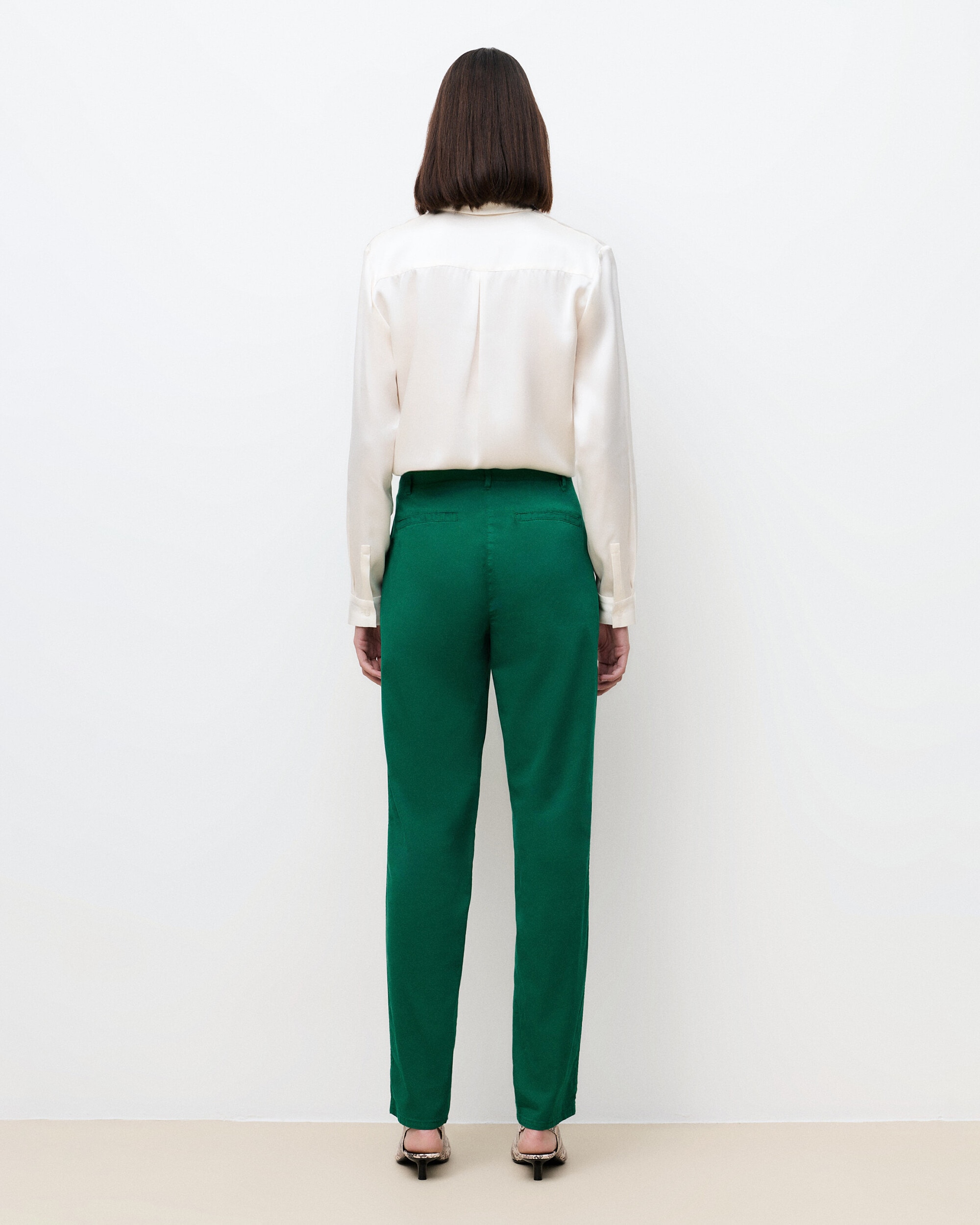 Pantalón de mujer de tiro alto en corte slim - Caroll - Verde Verde-2